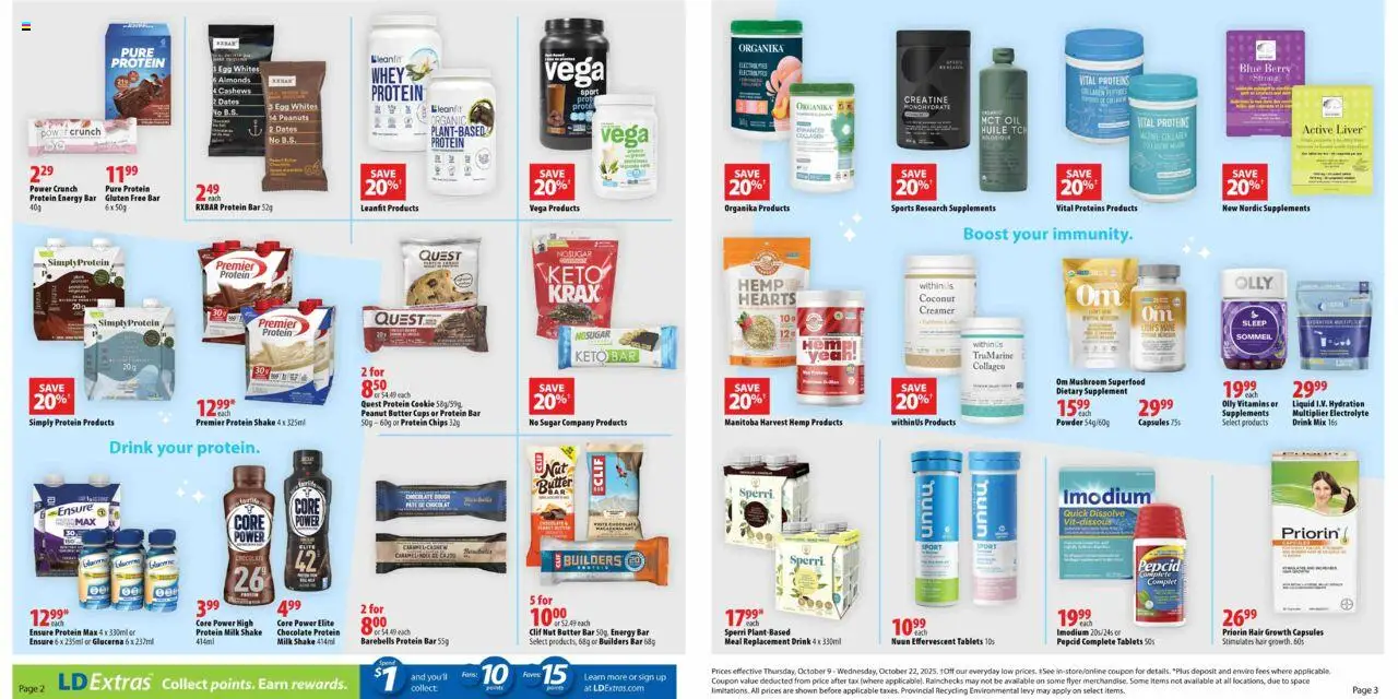 London Drugs flyer valid from 09.10.2025 | Page: 1 | Products: Chips, Powder, Milk, Chocolate