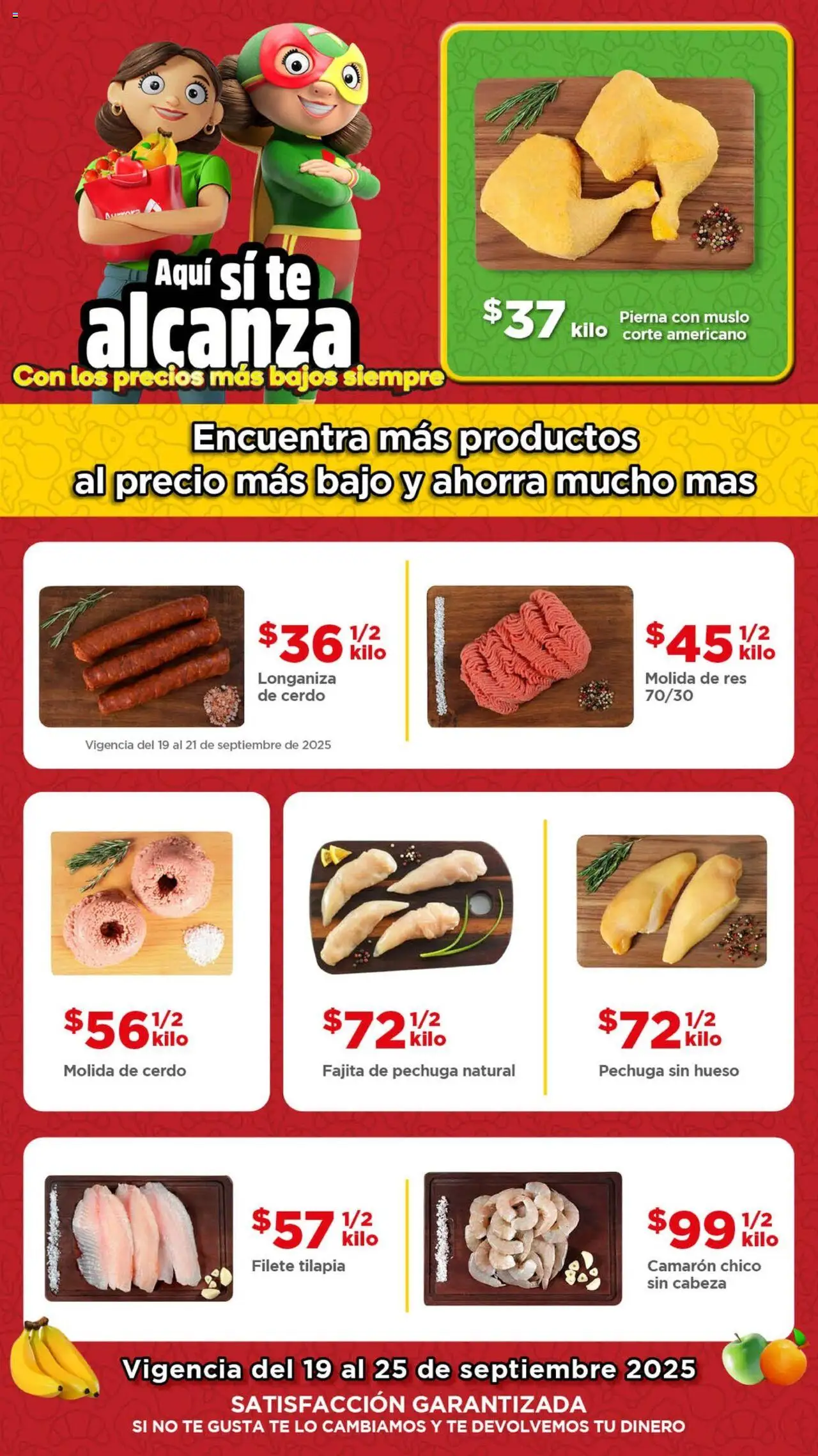 Nuevas ofertas de Bodega Aurrerá válidas en toda la República Mexicana desde el 19.09.2025. ¡Encuentra las mejores ofertas en Bodega Aurrerá - Folleto Precio más Bajo! | Página: 1 | Productos: Cerdo, Res, Té