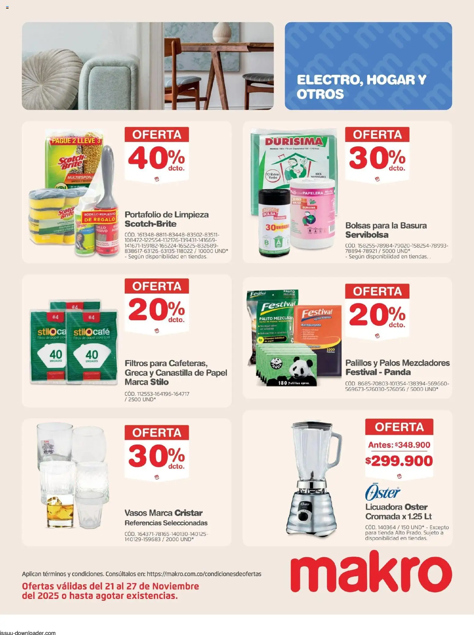Makro revista - valida desde el 21.11.2025 | Página: 30 | Productos: Vasos, Bolsa, Rodillo, Licuadora