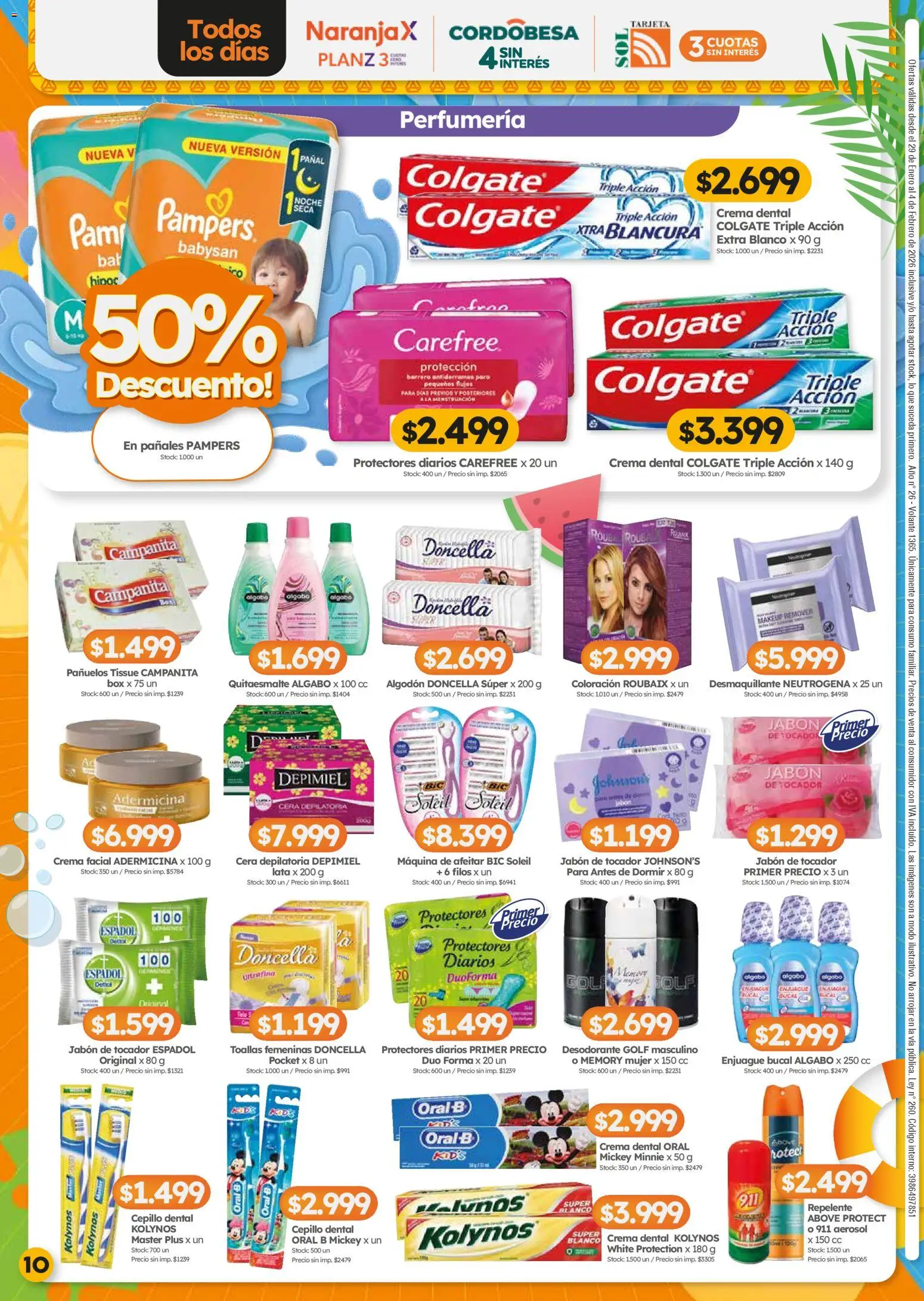 Cordiez ofertas │ válido desde el 29.01.2026 | Página: 10 | Productos: Algodón, Toallas, Desmaquillante, Protectores diarios