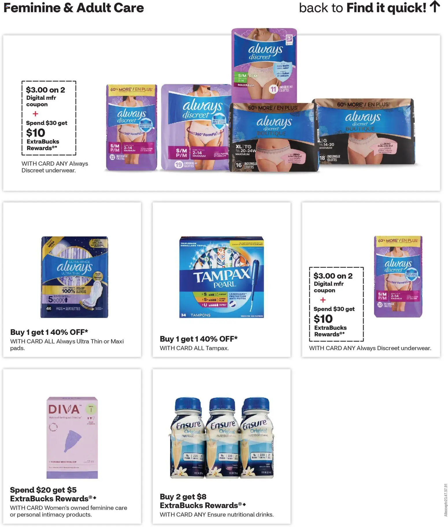 CVS Pharmacy Weekly Ad - valid from 08.03.2026 | Page: 8 | Products: Tampons, Underwear, Cap