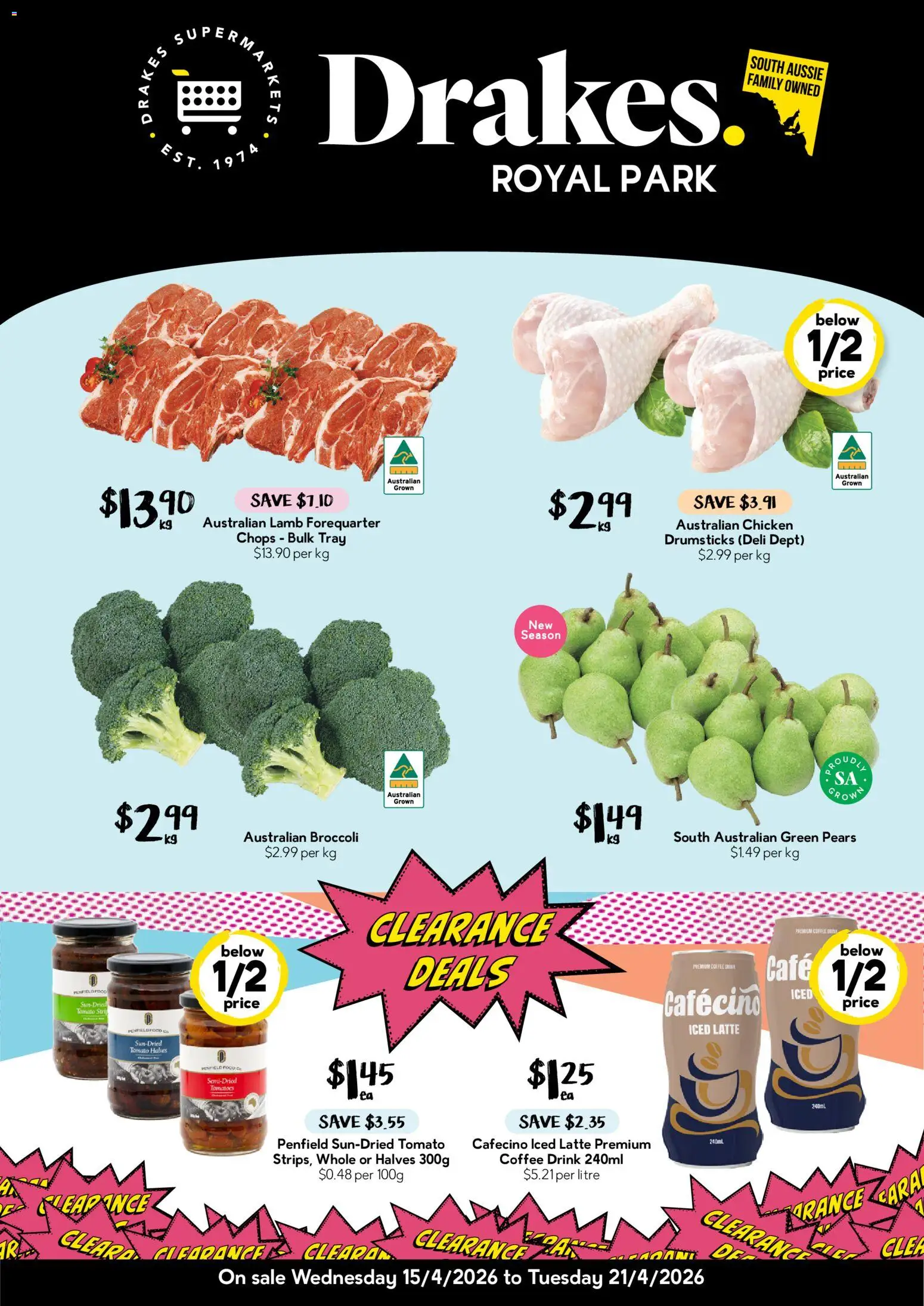 Drakes catalogue - valid from 15.04.2026 | Page: 1 | Products: Coffee, Chicken, Tomatoes, Strip