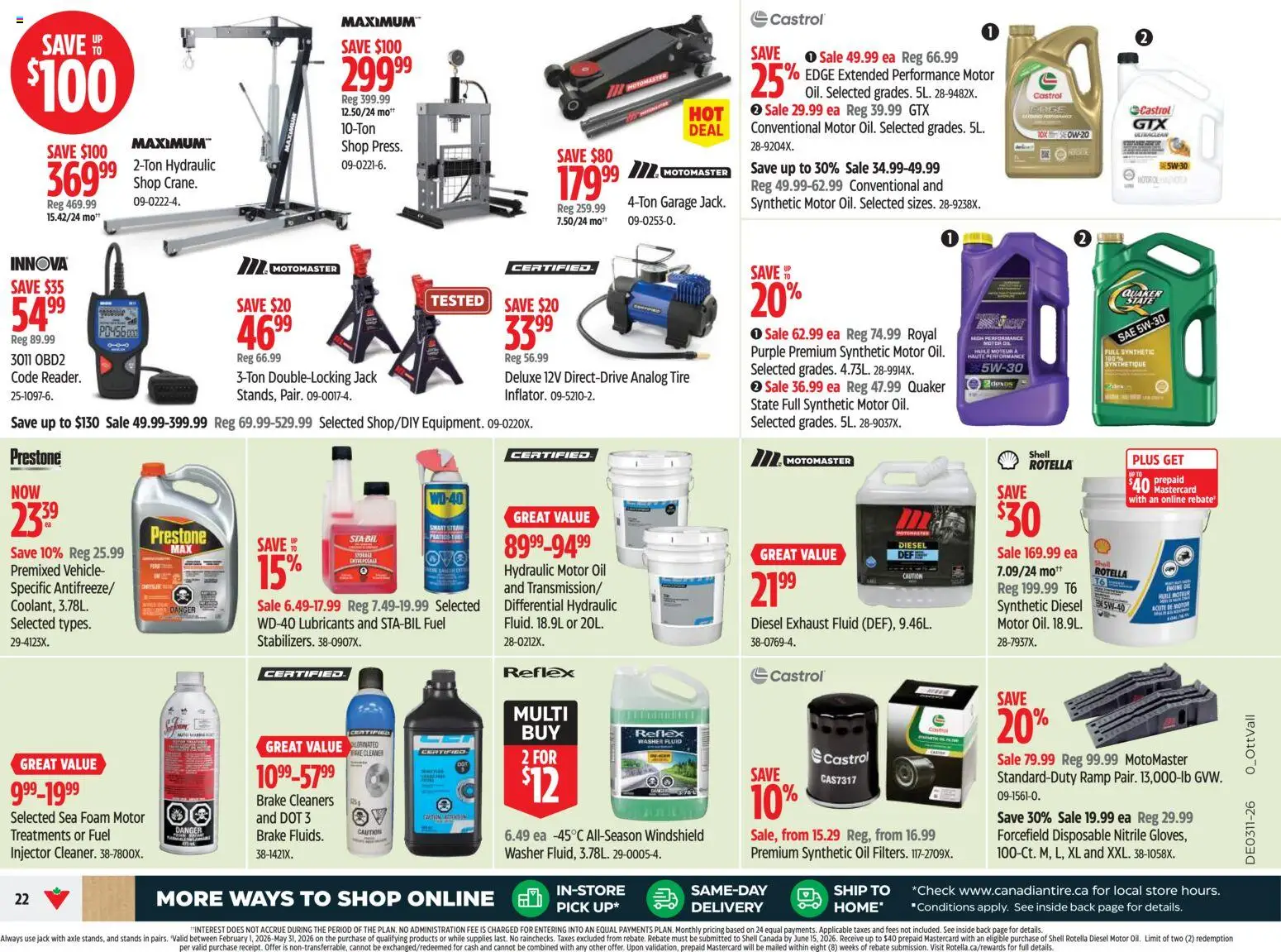 Canadian Tire flyer valid from 12.03.2026 | Page: 22 | Products: Oil