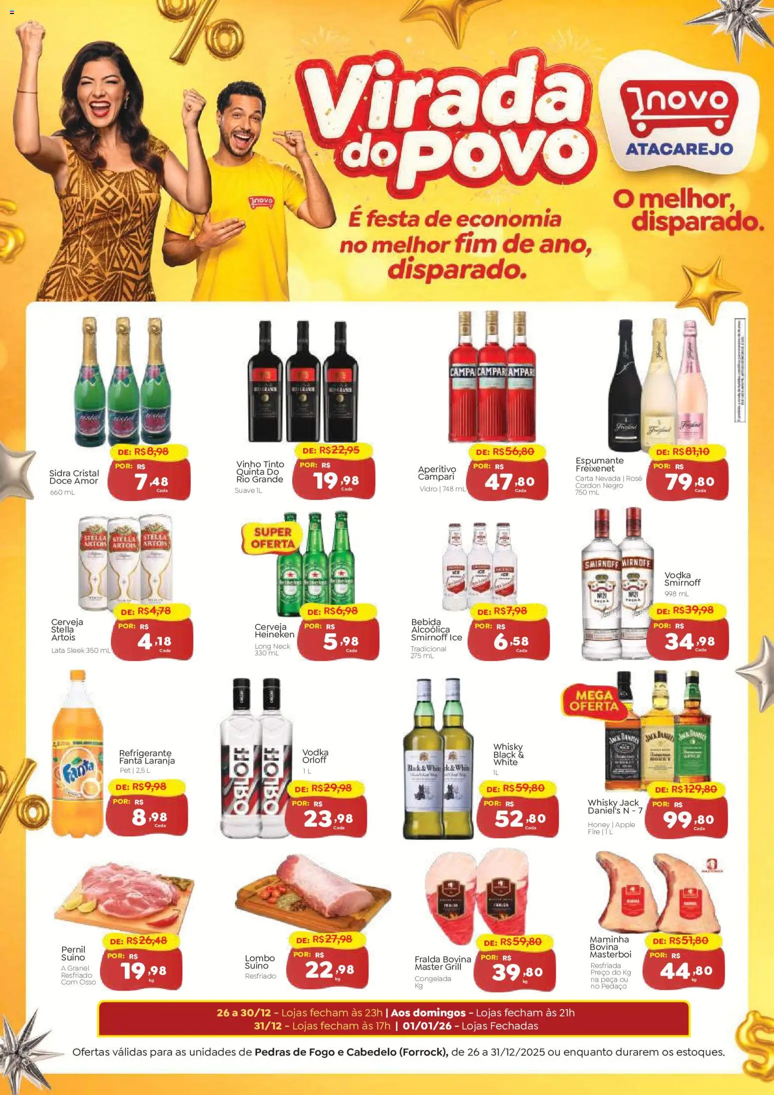 Novo Atacarejo Folheto - válido de 26.12.2025 | Página: 1 | Produtos: Grill, Maminha, Heineken, Campari