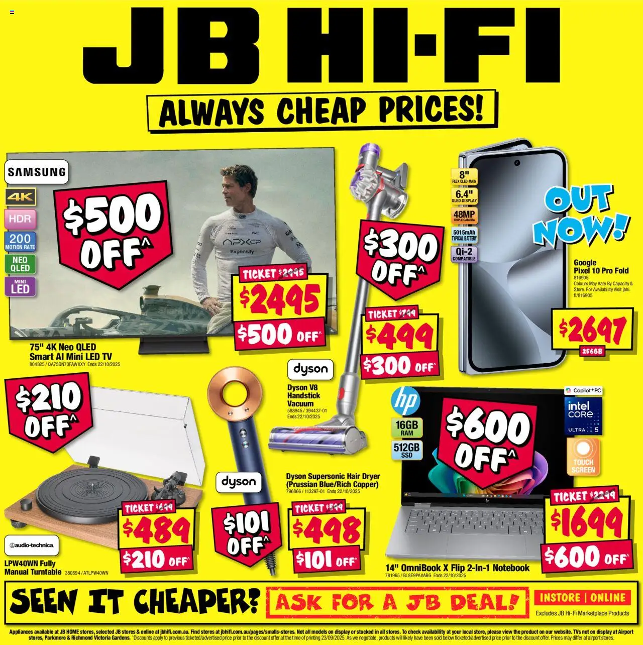 JB Hi-Fi catalogue - valid from 09.10.2025 | Page: 28 | Products: Tv, Dryer, Screen, Hair dryer