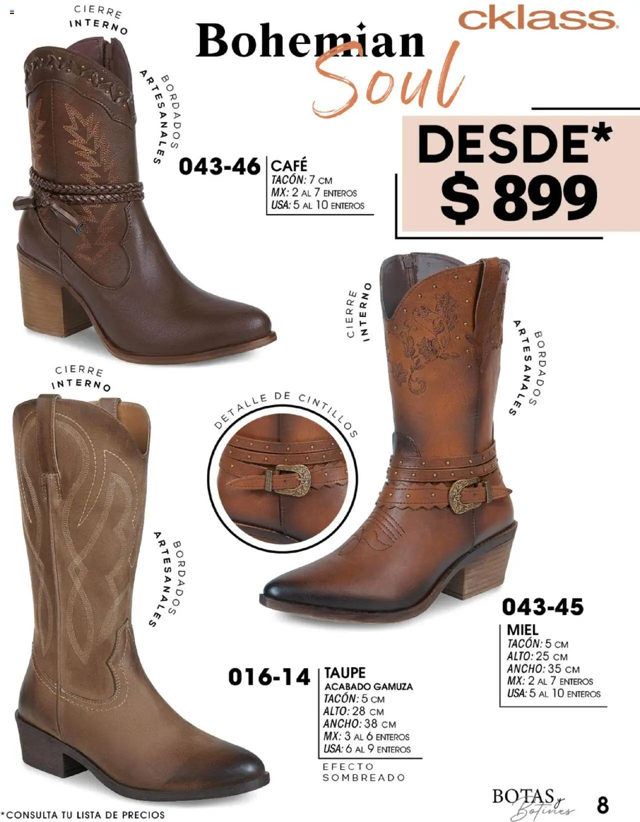 Nuevas ofertas de Cklass válidas en toda la República Mexicana desde el 14.07.2025. ¡Encuentra las mejores ofertas en Cklass catálogo Botas! | Página: 9 | Productos: Café, Gamuza