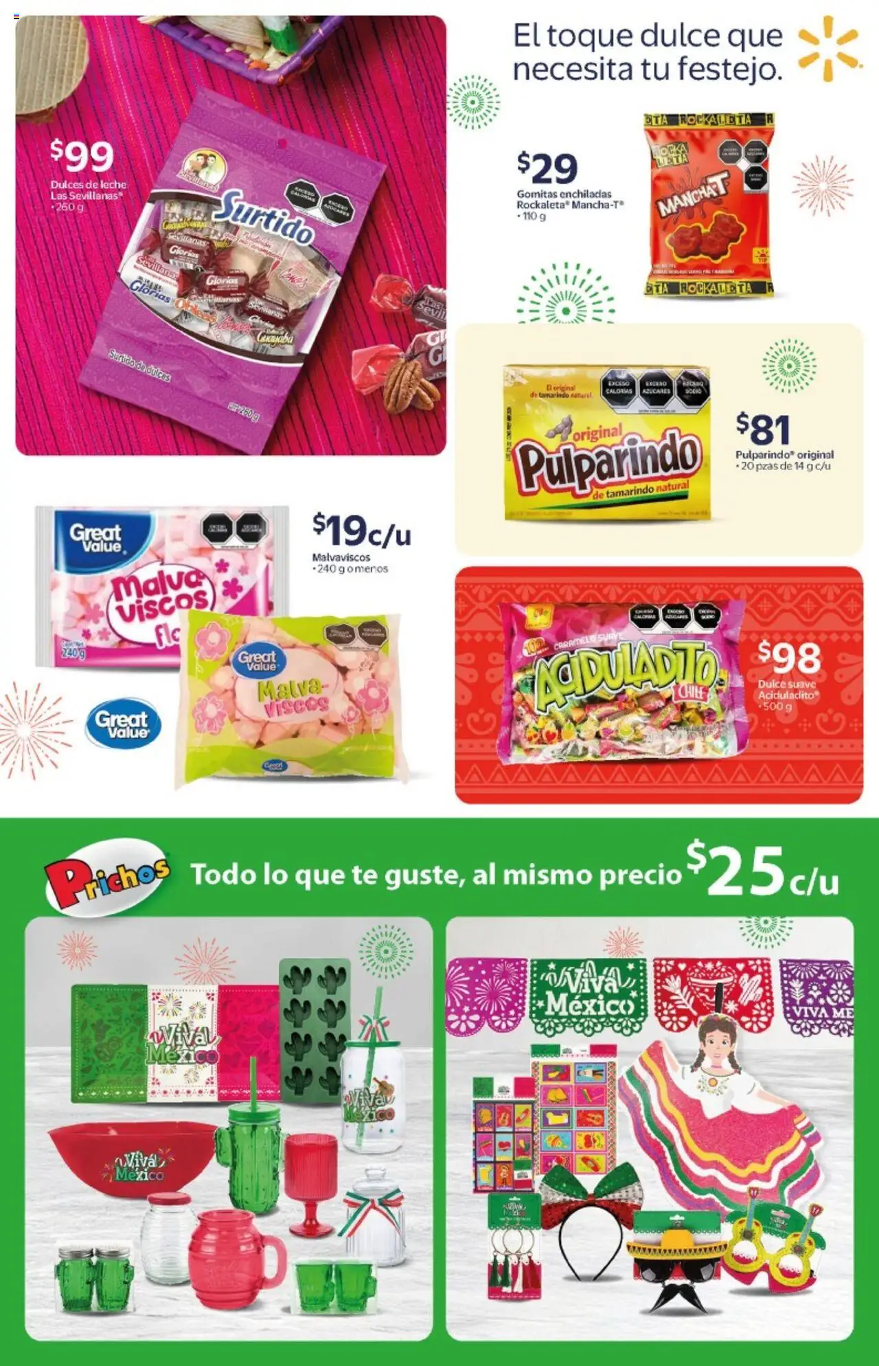 Nuevas ofertas de Walmart válidas en toda la República Mexicana desde el 08.09.2025. ¡Encuentra las mejores ofertas en Walmart - Folleto Tu Noche Mexicana! | Página: 7 | Productos: Leche, Dulces, Té, Gomitas
