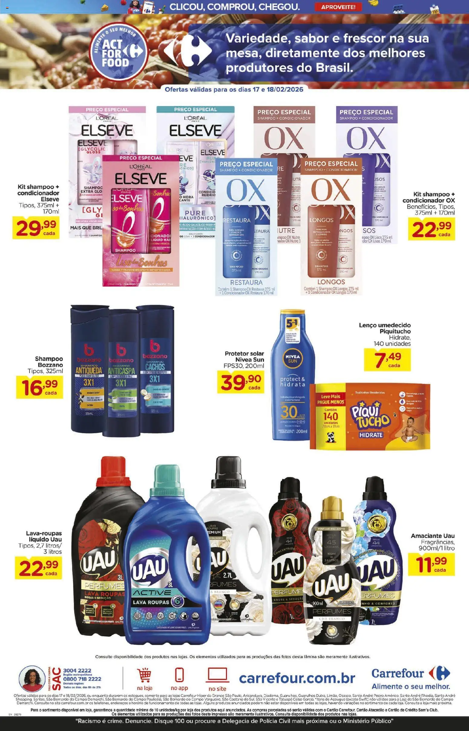 Carrefour Folheto - válido de 17.02.2026 | Página: 4 | Produtos: Lenço, Chá, Pá, Amaciante