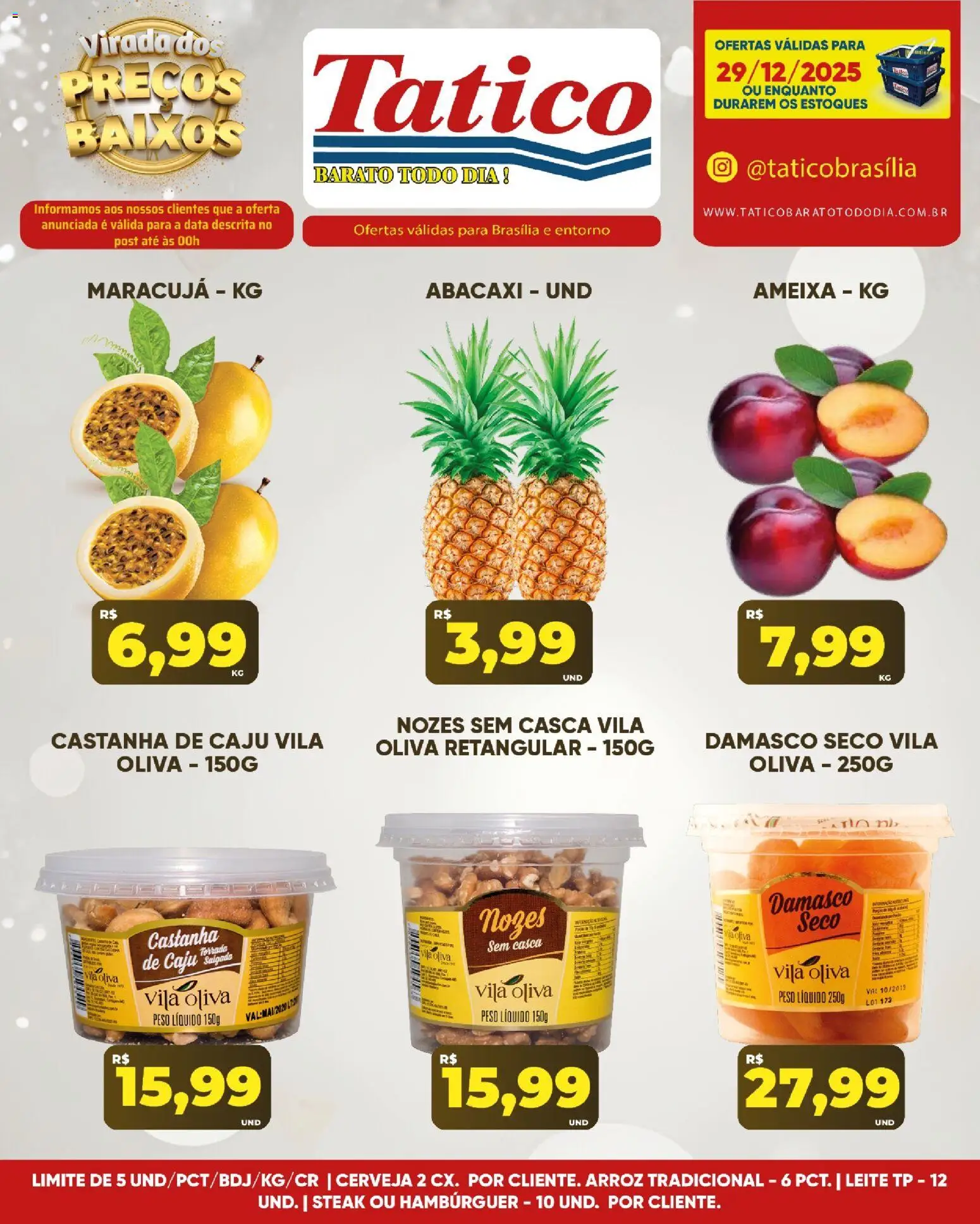 Tatico Folheto - válido de 29.12.2025 | Página: 9 | Produtos: Castanha de caju, Leite, Nozes, Hambúrguer