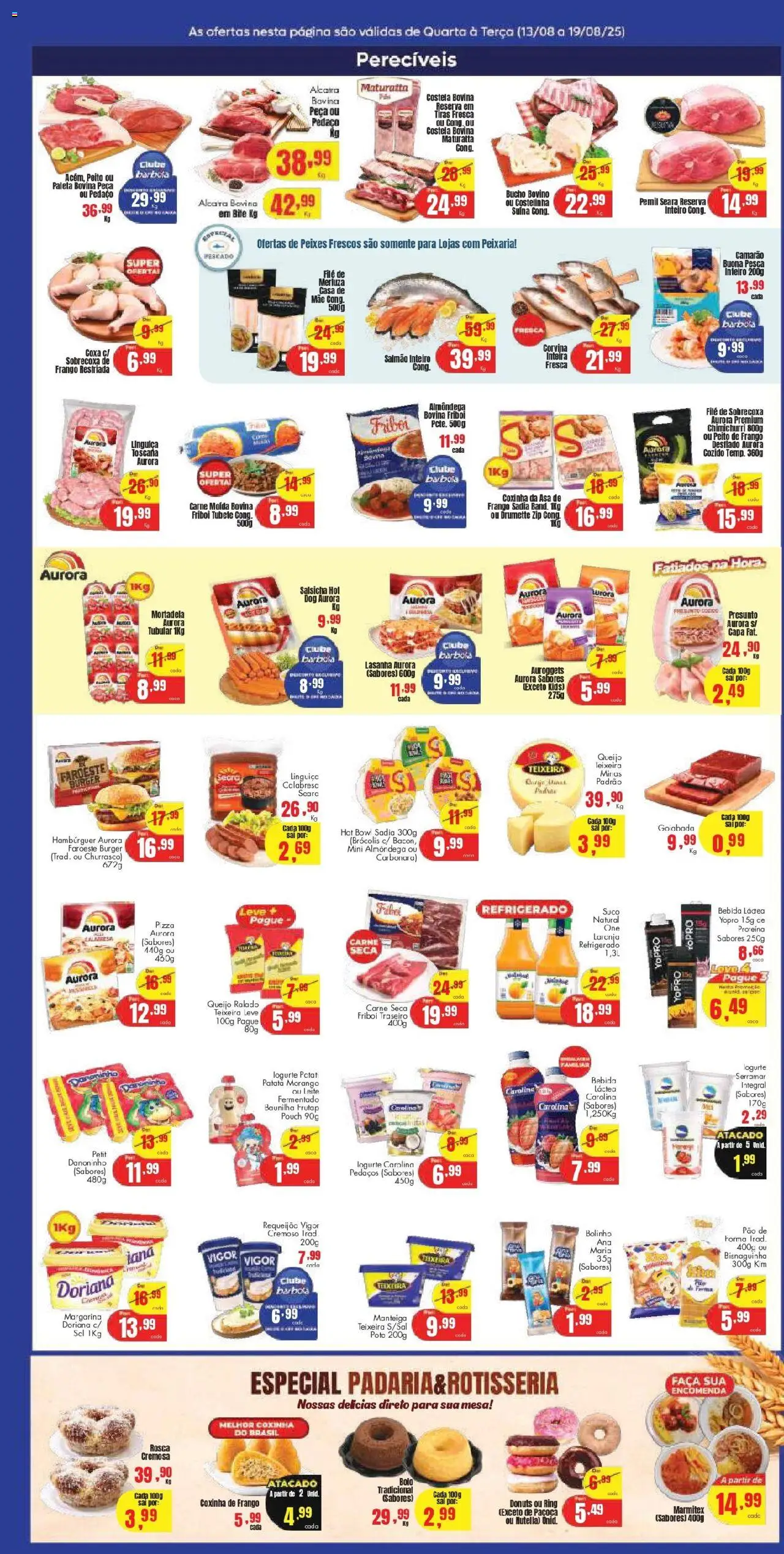 Barbosa Supermercados Folheto - válido de 13.08.2025 | Página: 2 | Produtos: Pão, Suco, Bebida, Frango