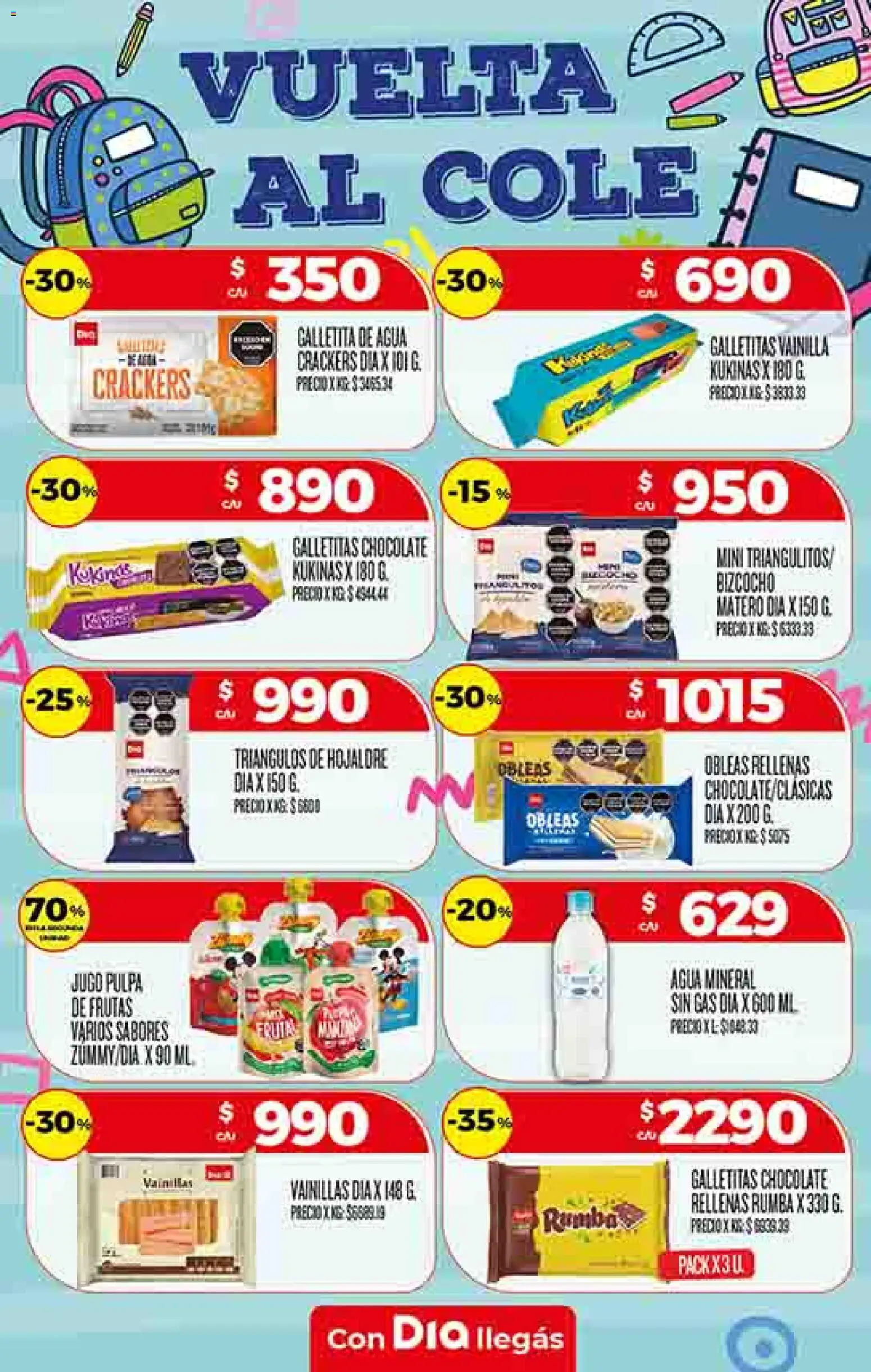 Dia - Ofertas - Salta y Jujuy │ válido desde el 25.02.2026 | Página: 10 | Productos: Galletitas, Agua, Chocolate, Jugo