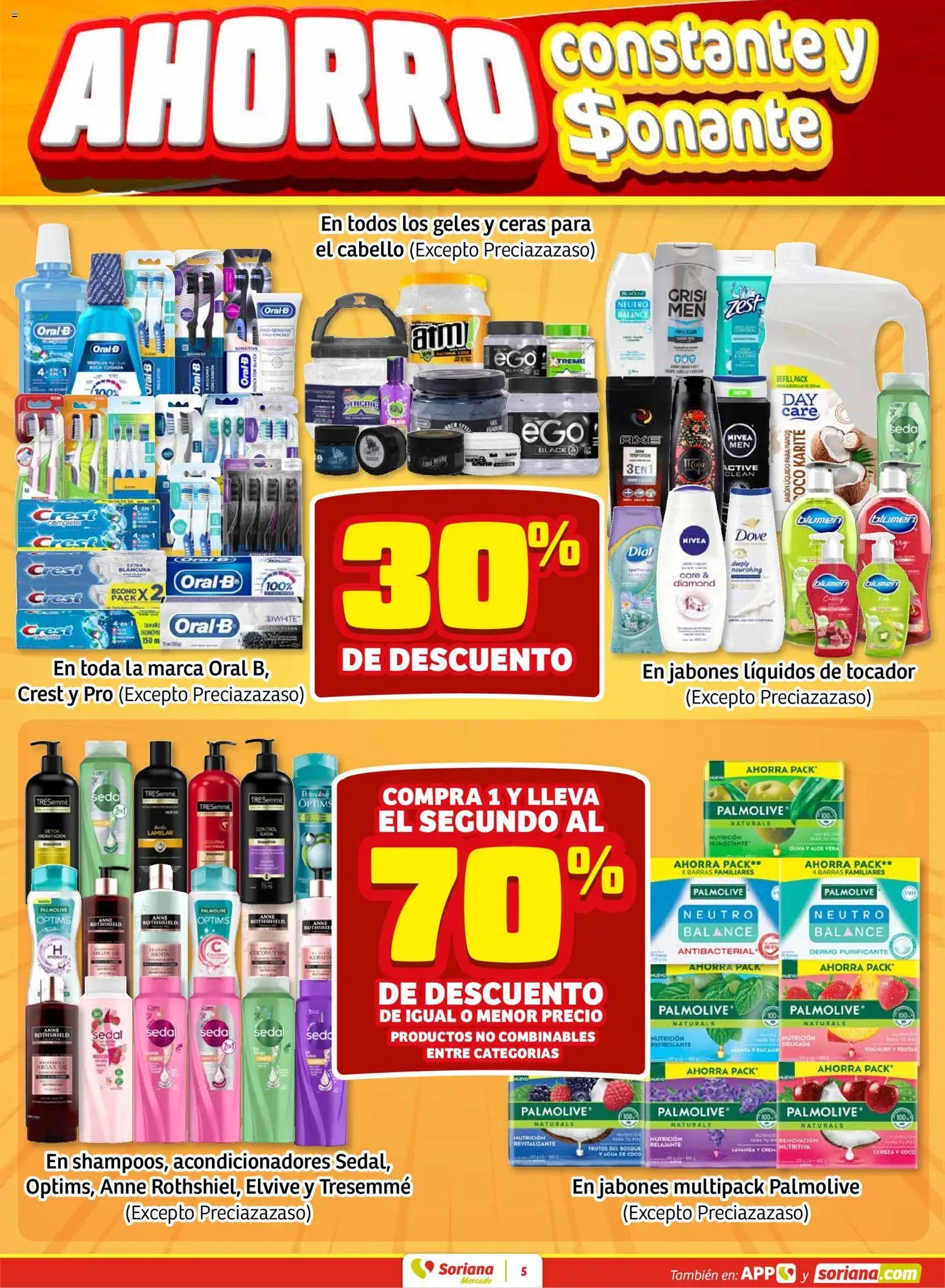 Nuevas ofertas de Soriana válidas en toda la República Mexicana desde el 16.01.2026. ¡Encuentra las mejores ofertas en Soriana - Fin de Semana Mercado: Nuevo León! | Página: 5 | Productos: Jabón líquido, Agua, Jabón