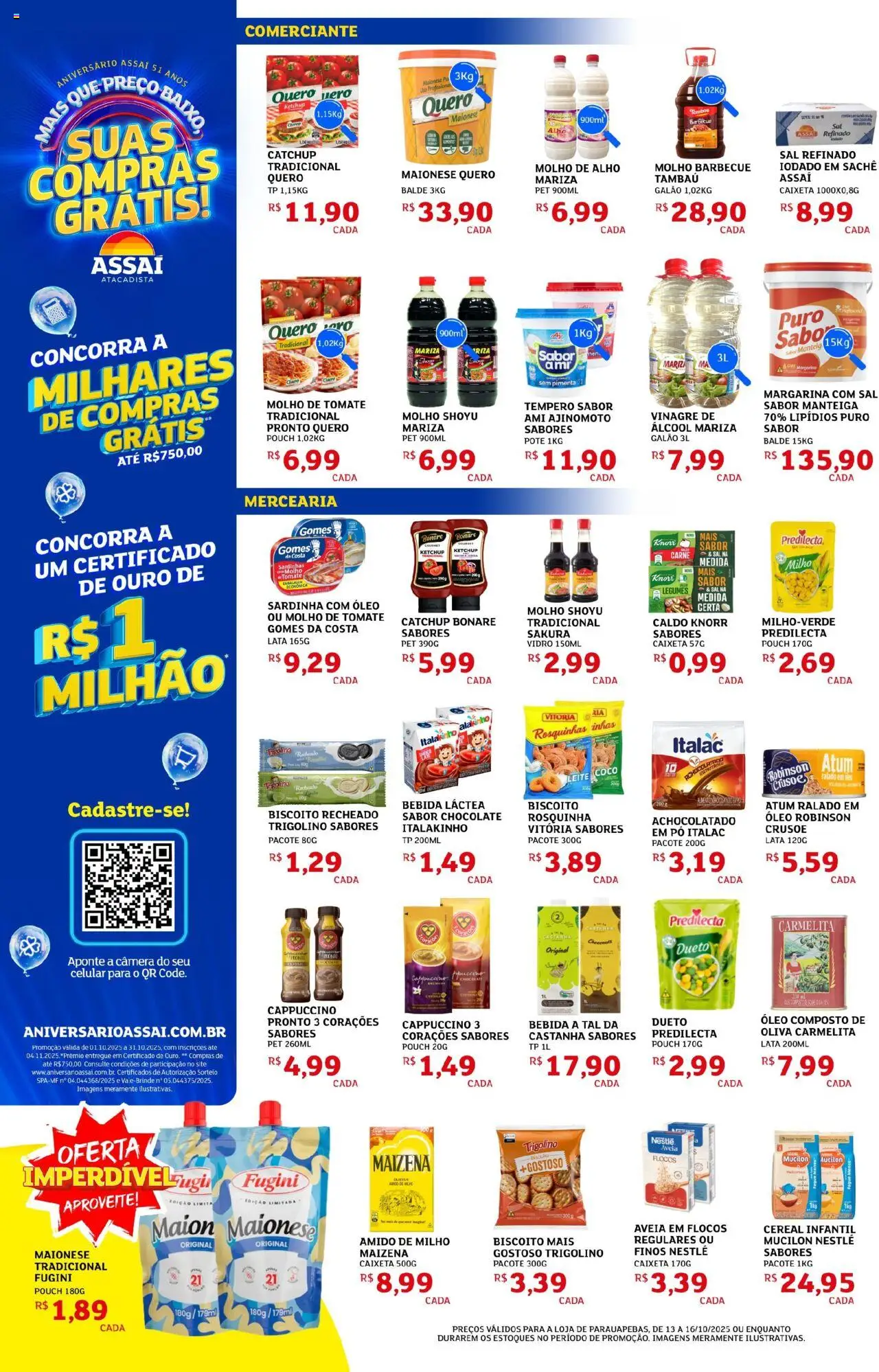 Assaí Atacadista Folheto - válido de 13.10.2025 | Página: 2 | Produtos: Coco, Vinagre, Rosquinha, Sardinha