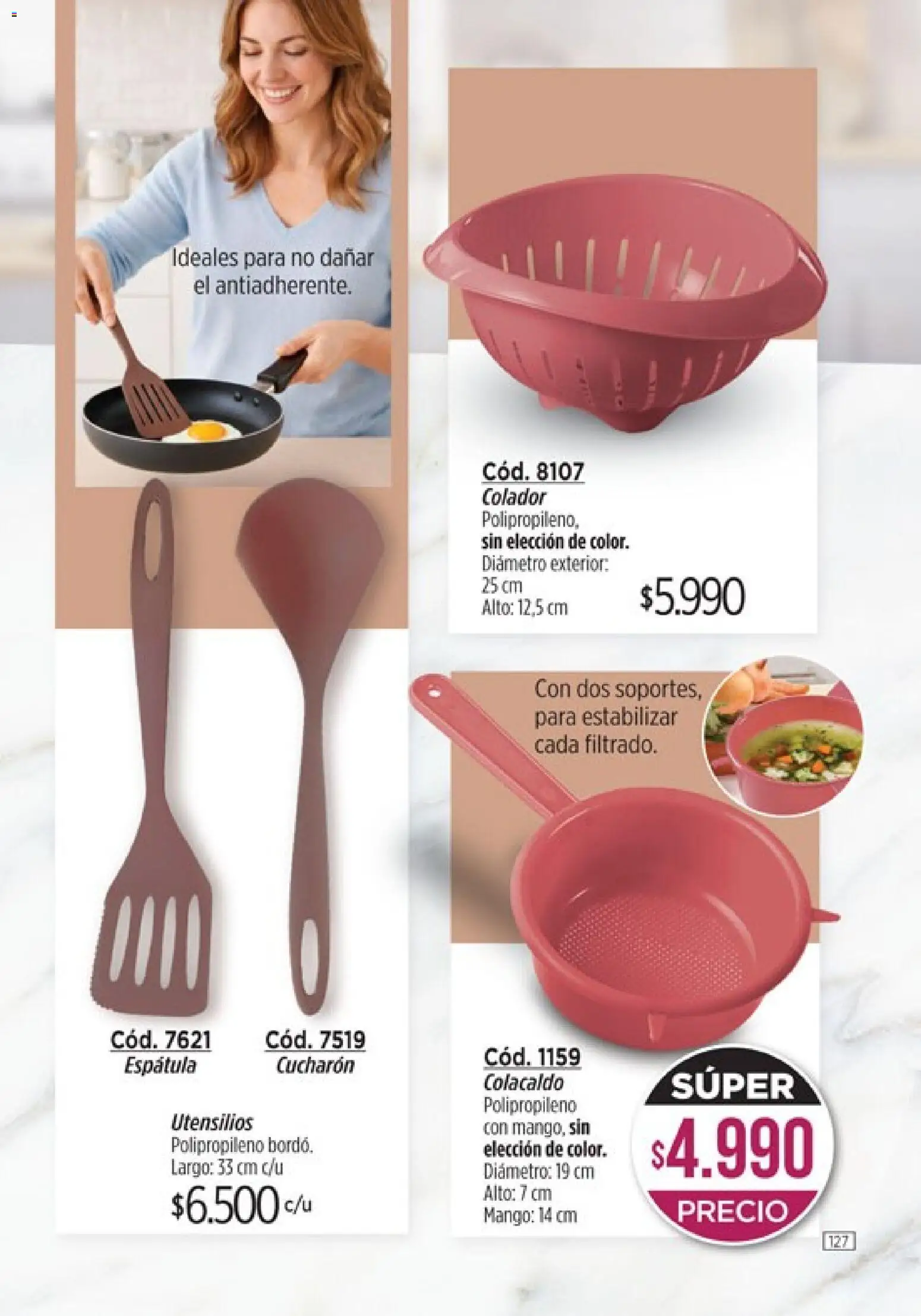 Catálogo Amodil Campaña 5 │ válido desde el 01.03.2026 | Página: 127 | Productos: Colador, Espatula, Mango, Cucharon