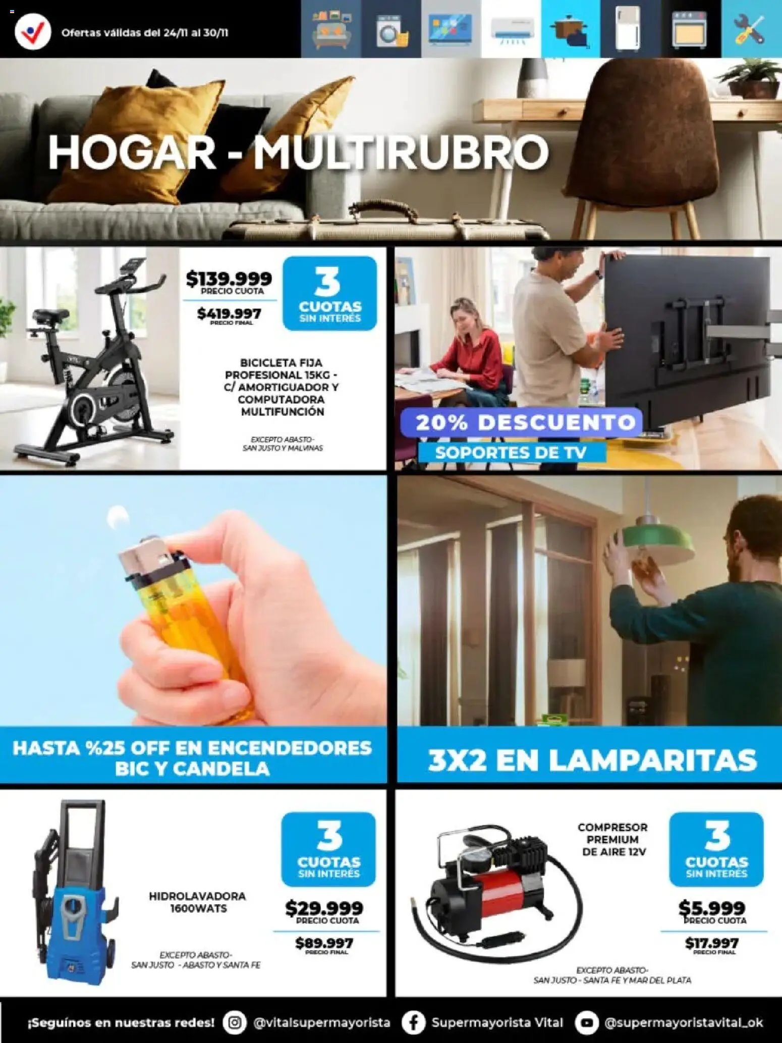 Vital - Especial de nonfood │ válido desde el 24.11.2025 | Página: 4 | Productos: Bicicleta fija, Hidrolavadora