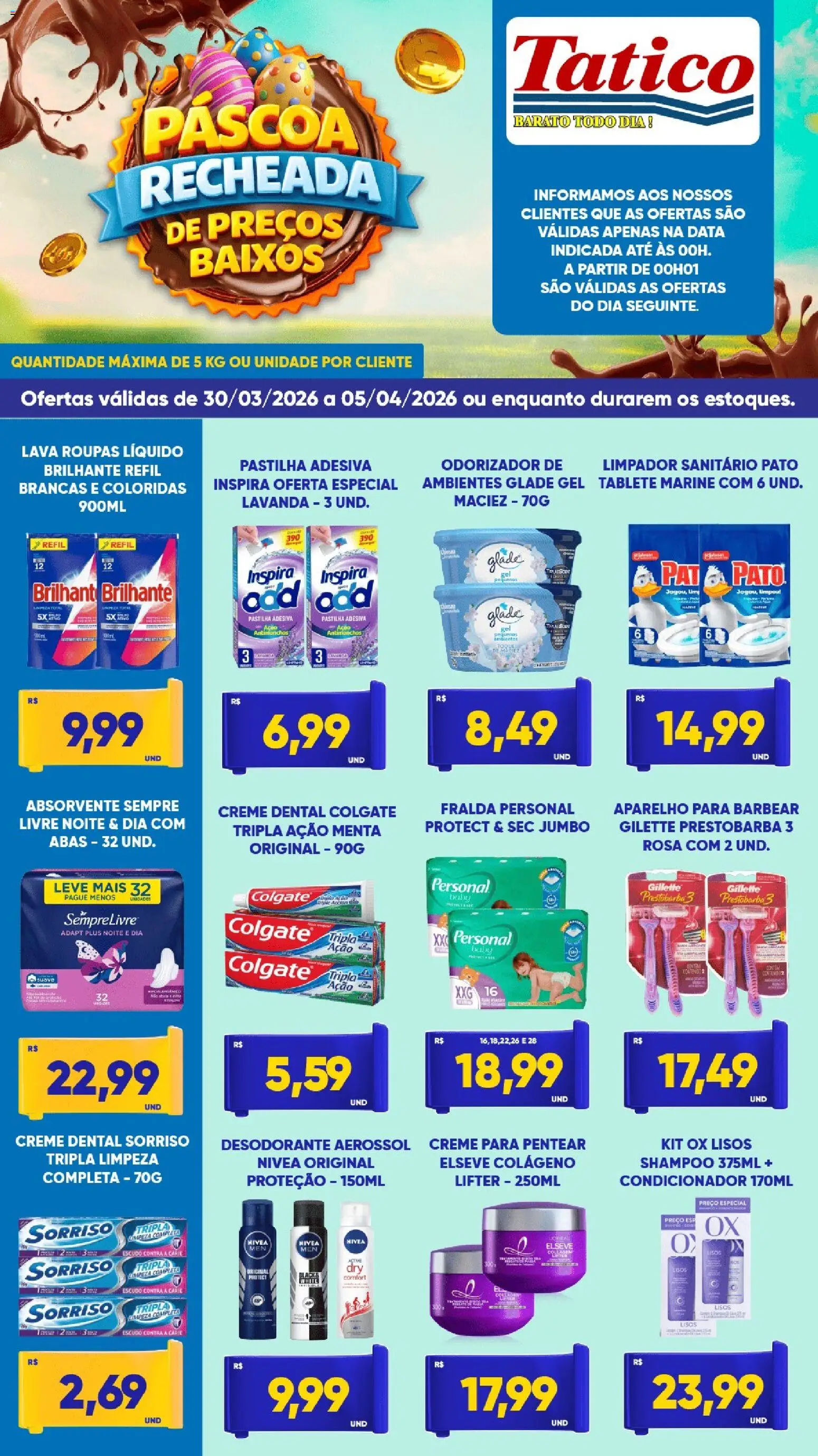Tatico Folheto - válido de 06.04.2026 | Página: 9 | Produtos: Condicionador, Roupas, Creme para pentear, Absorvente