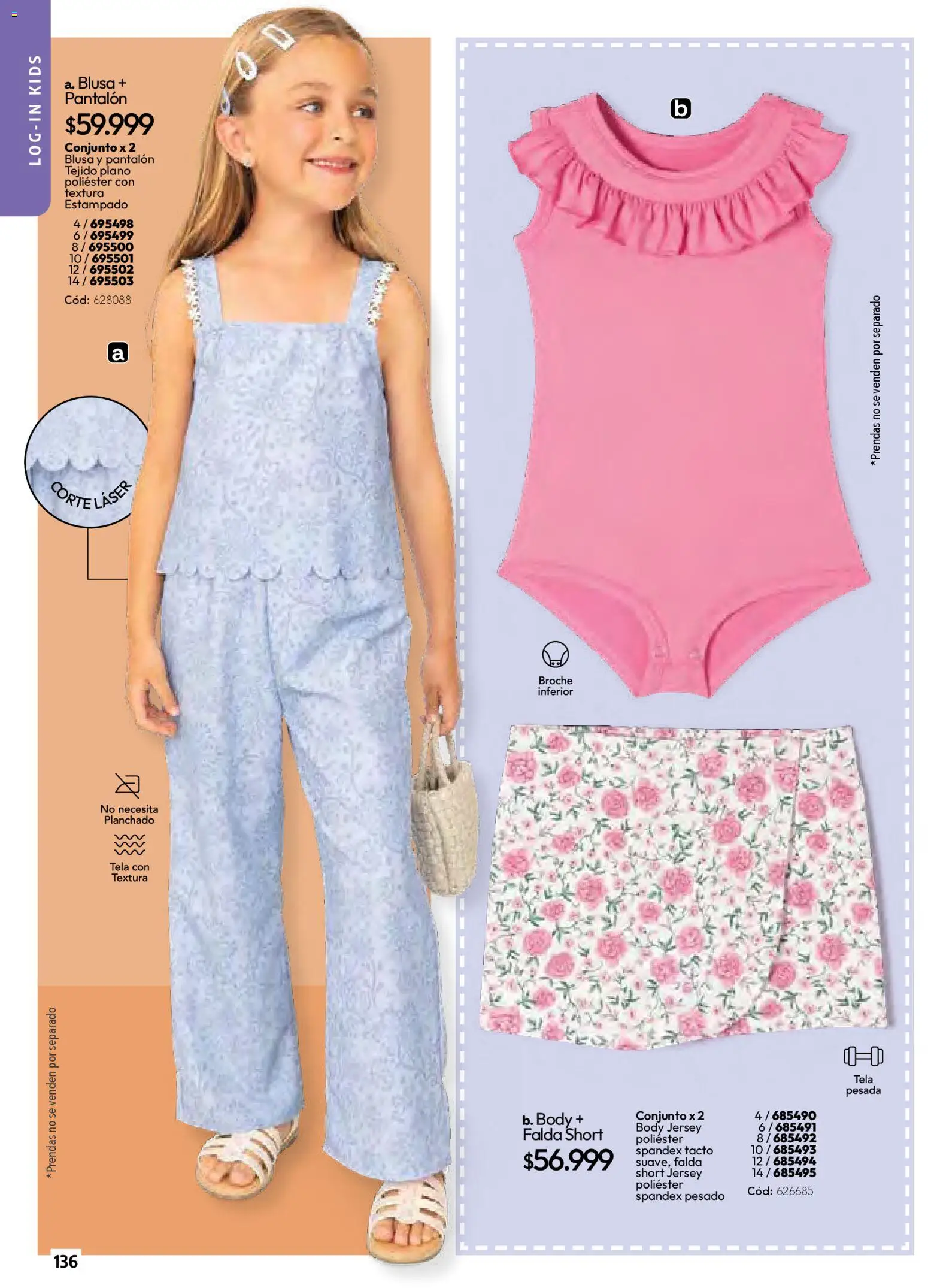 Pacifika revista - valida desde el 01.04.2026 | Página: 136 | Productos: Falda, Short, Conjunto, Blusa