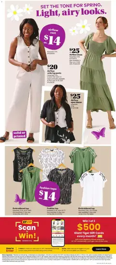 Preview of Airflow wide leg pants, Assorted, S-XL #1626125/1626121 Solid pants also available in Plus size 1X-3X, $25 #1626220 from shop Giant Tiger valid from 18.03.2026 | Page: 6