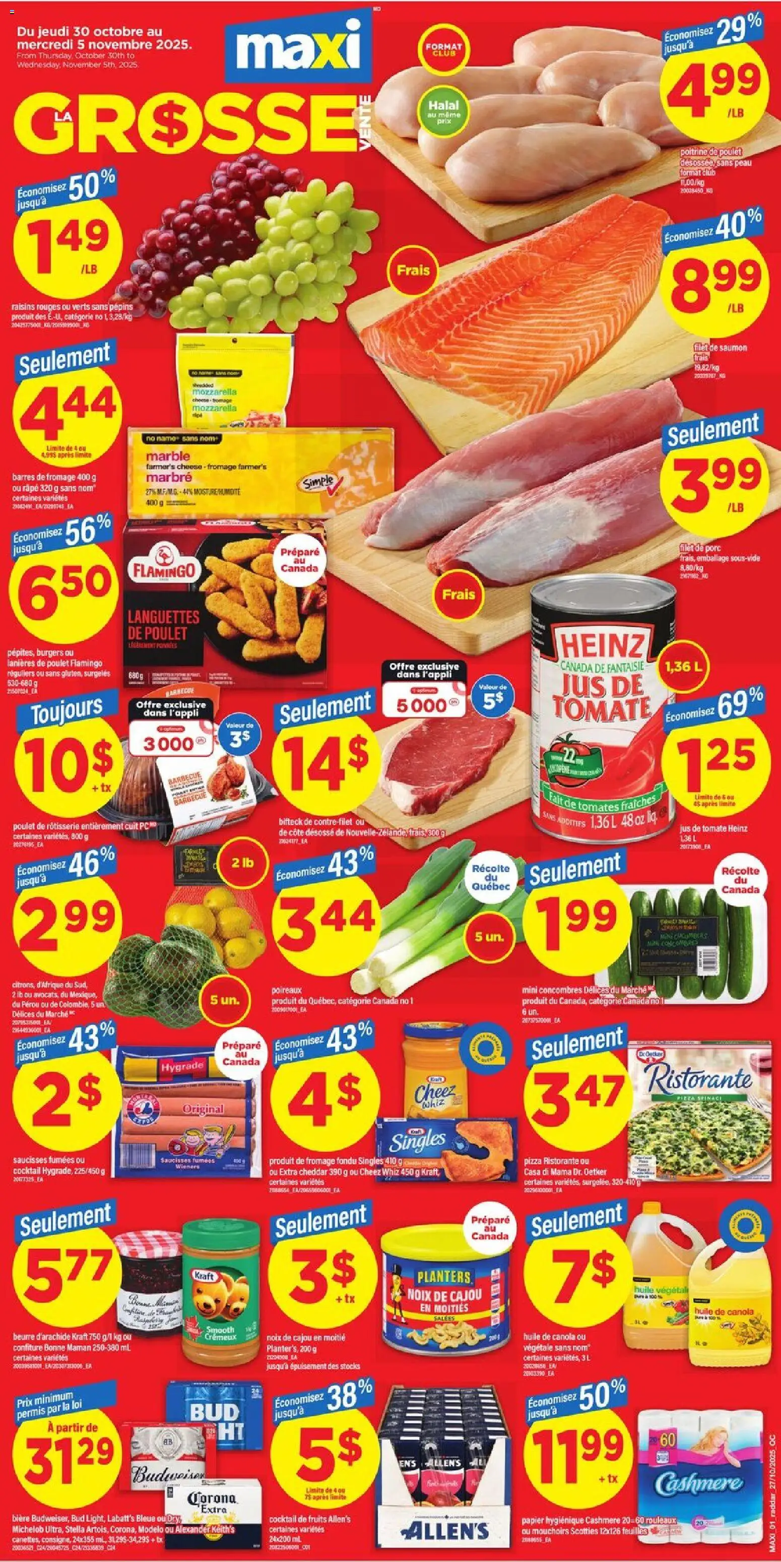 Maxi flyer valid from 30.10.2025 | Page: 1 | Products: PC, Cheese, Pizza
