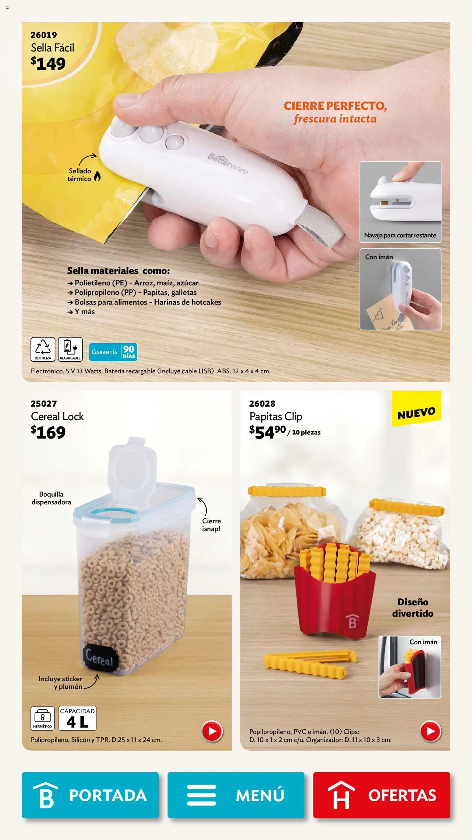 Nuevas ofertas de Betterware válidas en toda la República Mexicana desde el 04.05.2026. ¡Encuentra las mejores ofertas en Betterware campaña 5 2026! | Página: 53 | Productos: Azúcar, Imán, Cable, Organizador