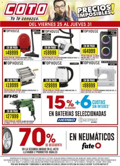 Coto ofertas electro │ válido desde el 25.07.2025 | Página: 3 | Productos: Neumáticos, Pava, Máquina de coser, Té