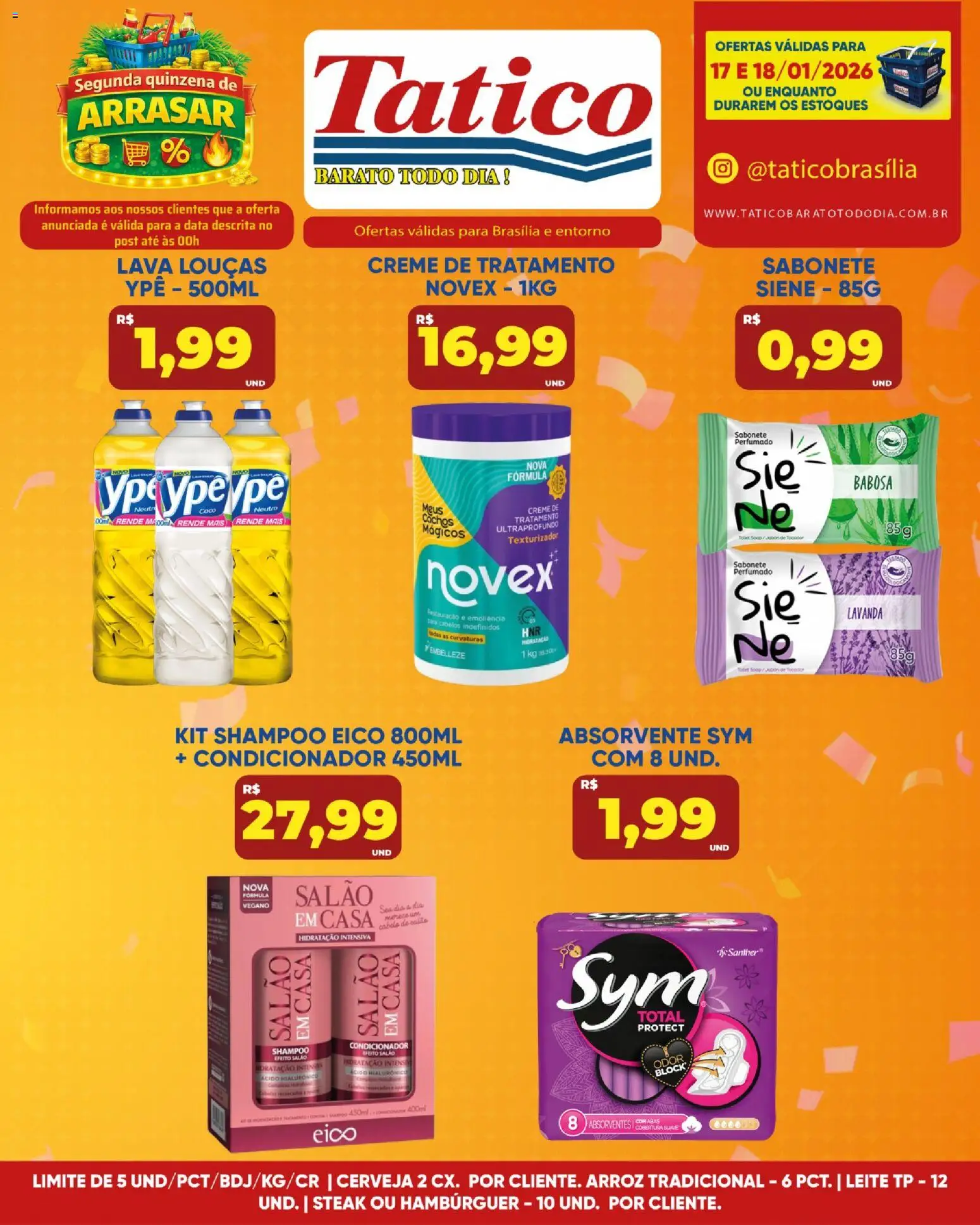 Tatico Folheto - válido de 17.01.2026 | Página: 14 | Produtos: Condicionador, Creme, Hambúrguer, Sabonete