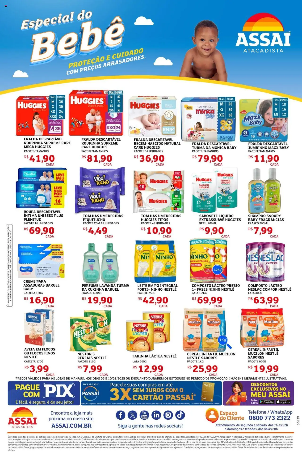 Assaí Atacadista Folheto - válido de 09.08.2025 | Página: 3 | Produtos: Pneus, Sabonete, Aveia, Leite em pó