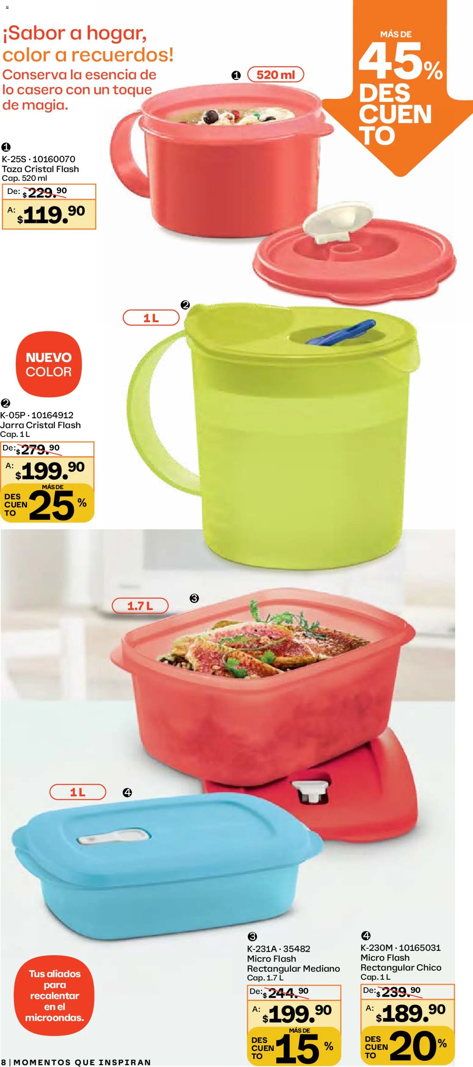 Nuevas ofertas de Tupperware válidas en toda la República Mexicana desde el 29.12.2025. ¡Encuentra las mejores ofertas en Tupperware catálogo! | Página: 8 | Productos: Taza, Jarra