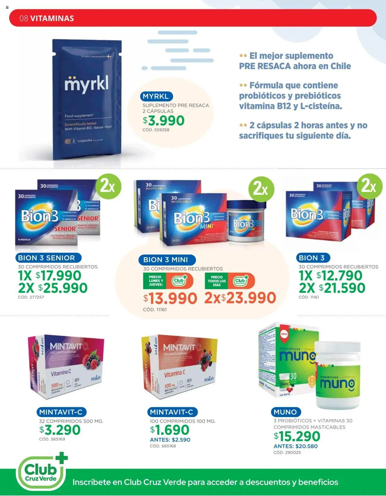 Ofertas Invierno Cruz Verde │ válido desde el 01.08.2025 | Página: 8 | Productos: Vitaminas