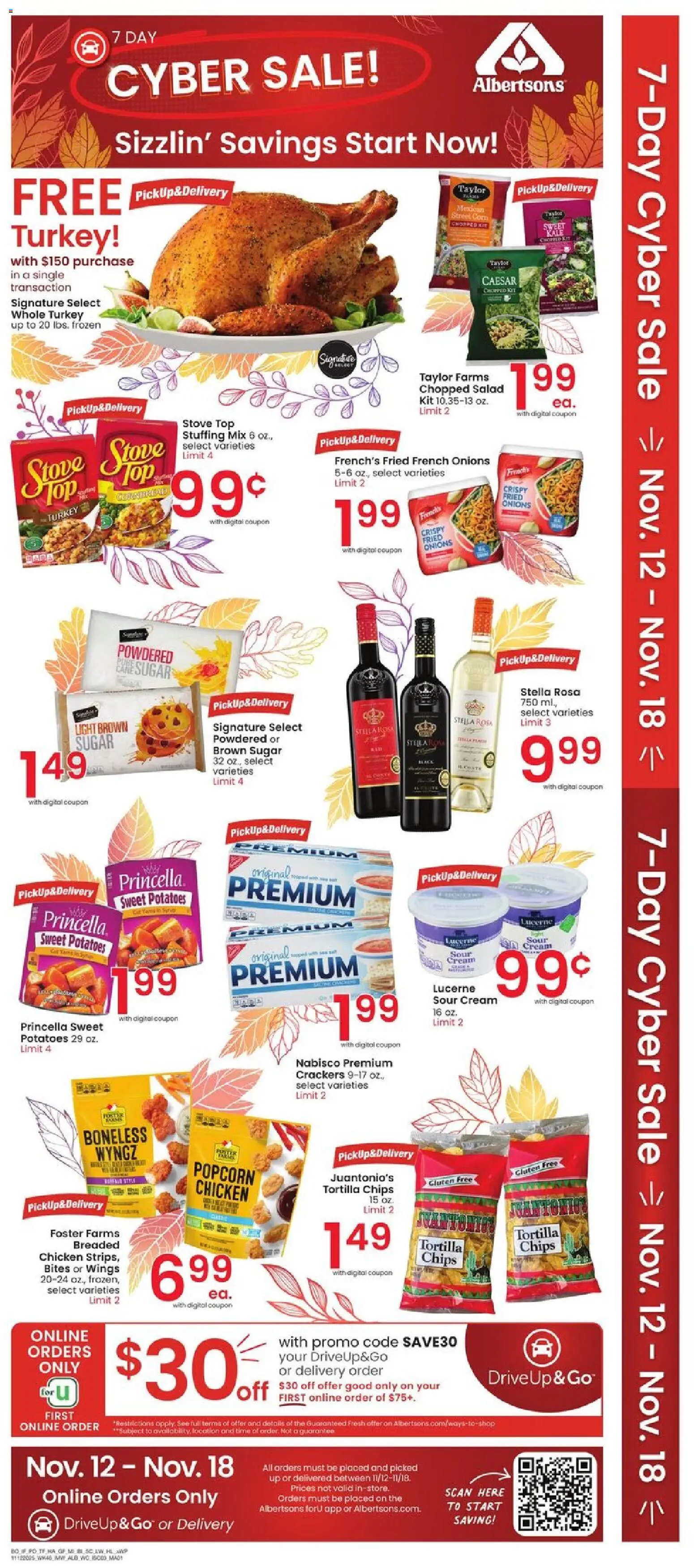 Albertsons Weekly Ad - valid from 12.11.2025 | Page: 3 | Products: Chips, Cream, Potatoes, Stove