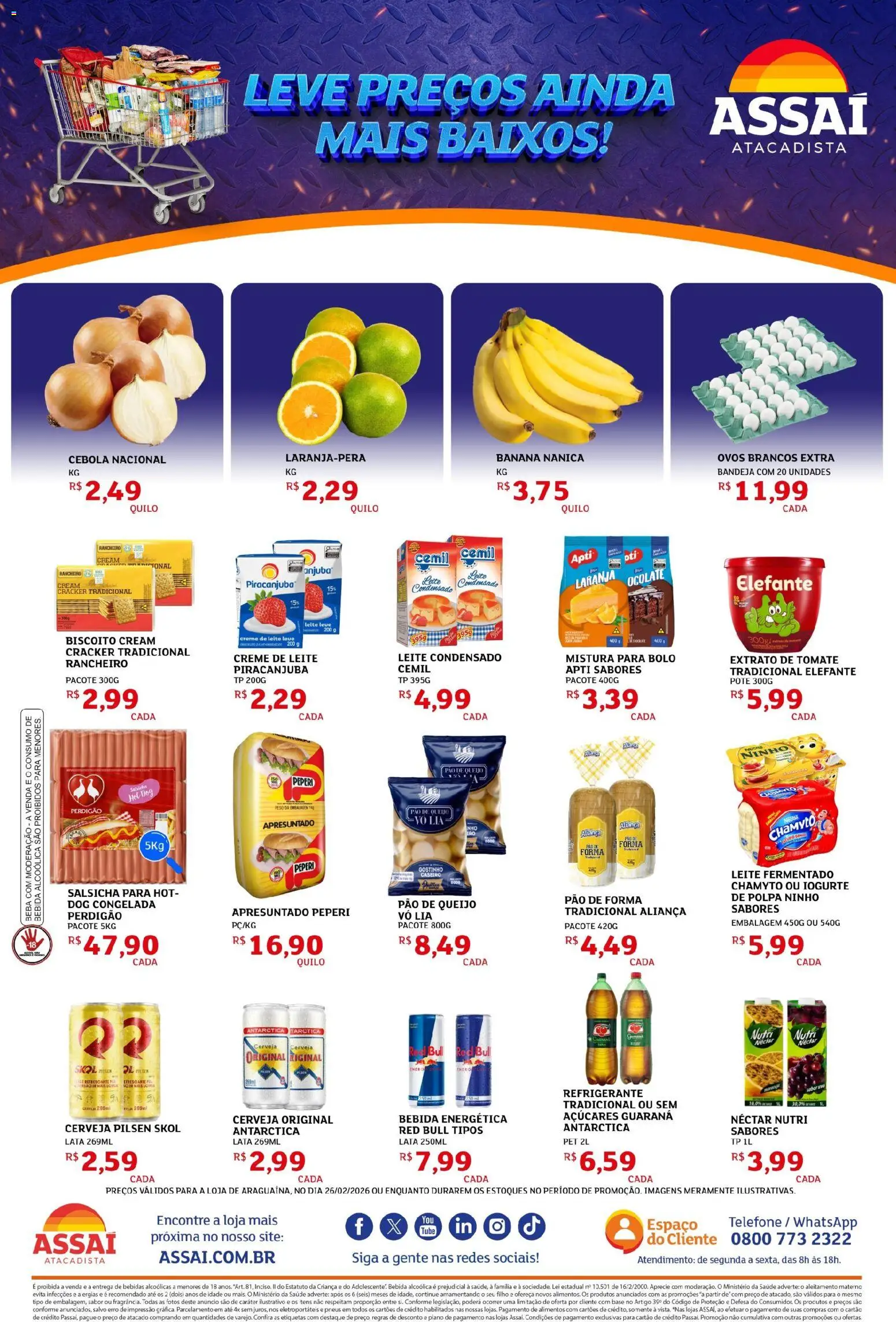 Assaí Atacadista Folheto - válido de 26.02.2026 | Página: 2 | Produtos: Ovos, Base, Creme, Leite condensado
