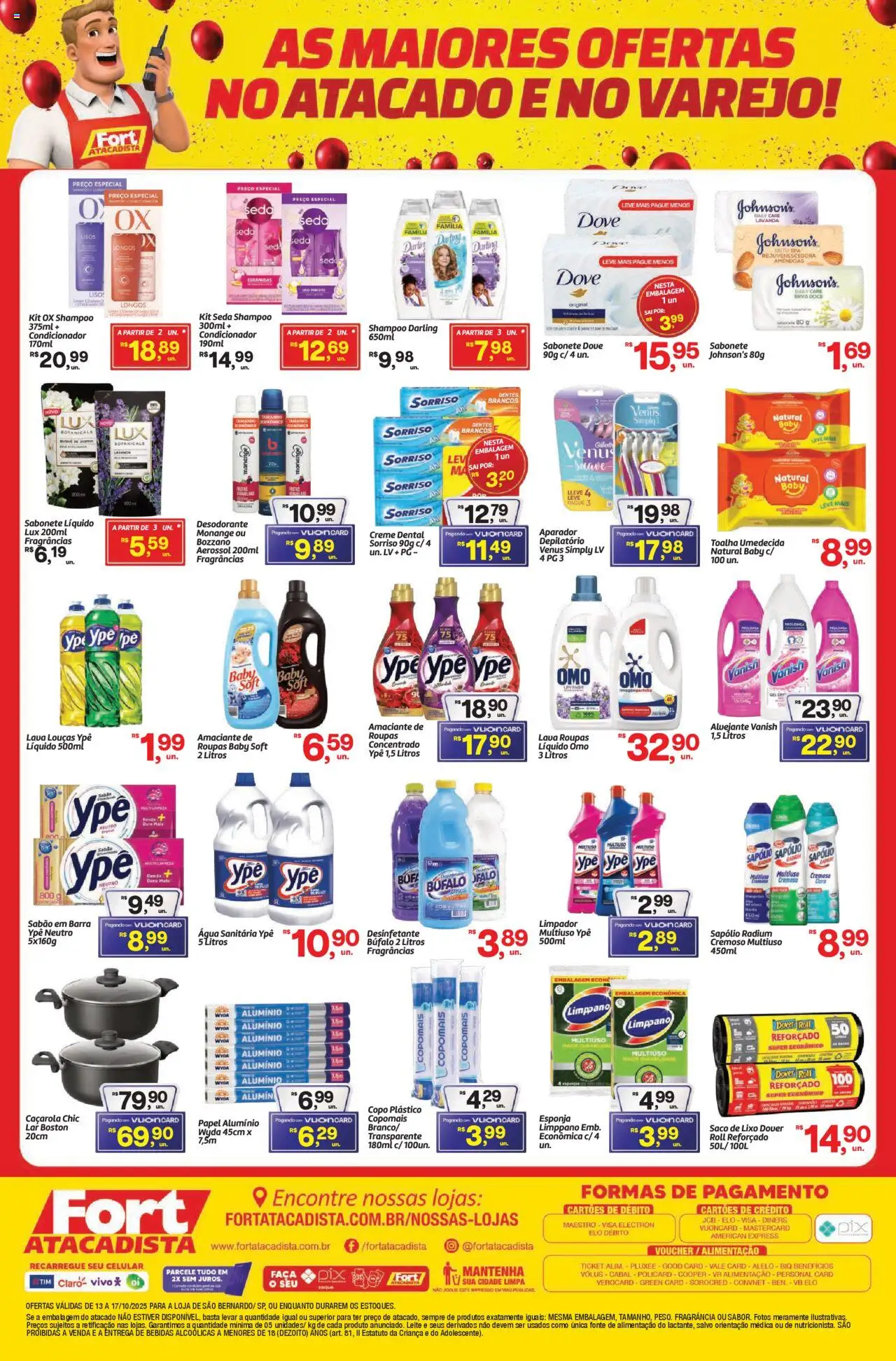 Fort Atacadista Folheto - válido de 13.10.2025 | Página: 4 | Produtos: Creme, Sabonete, Creme dental, Água sanitária