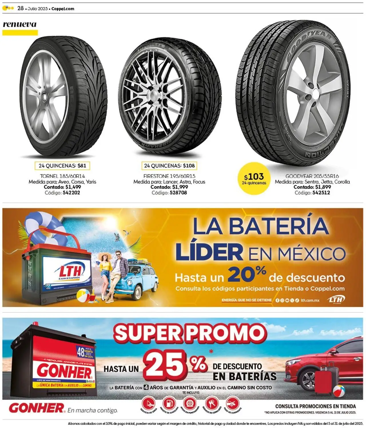 Nuevas ofertas de Coppel válidas en toda la República Mexicana desde el 05.07.2025. ¡Encuentra las mejores ofertas en Coppel catálogo Rebajas! | Página: 28 | Productos: Té, Batería
