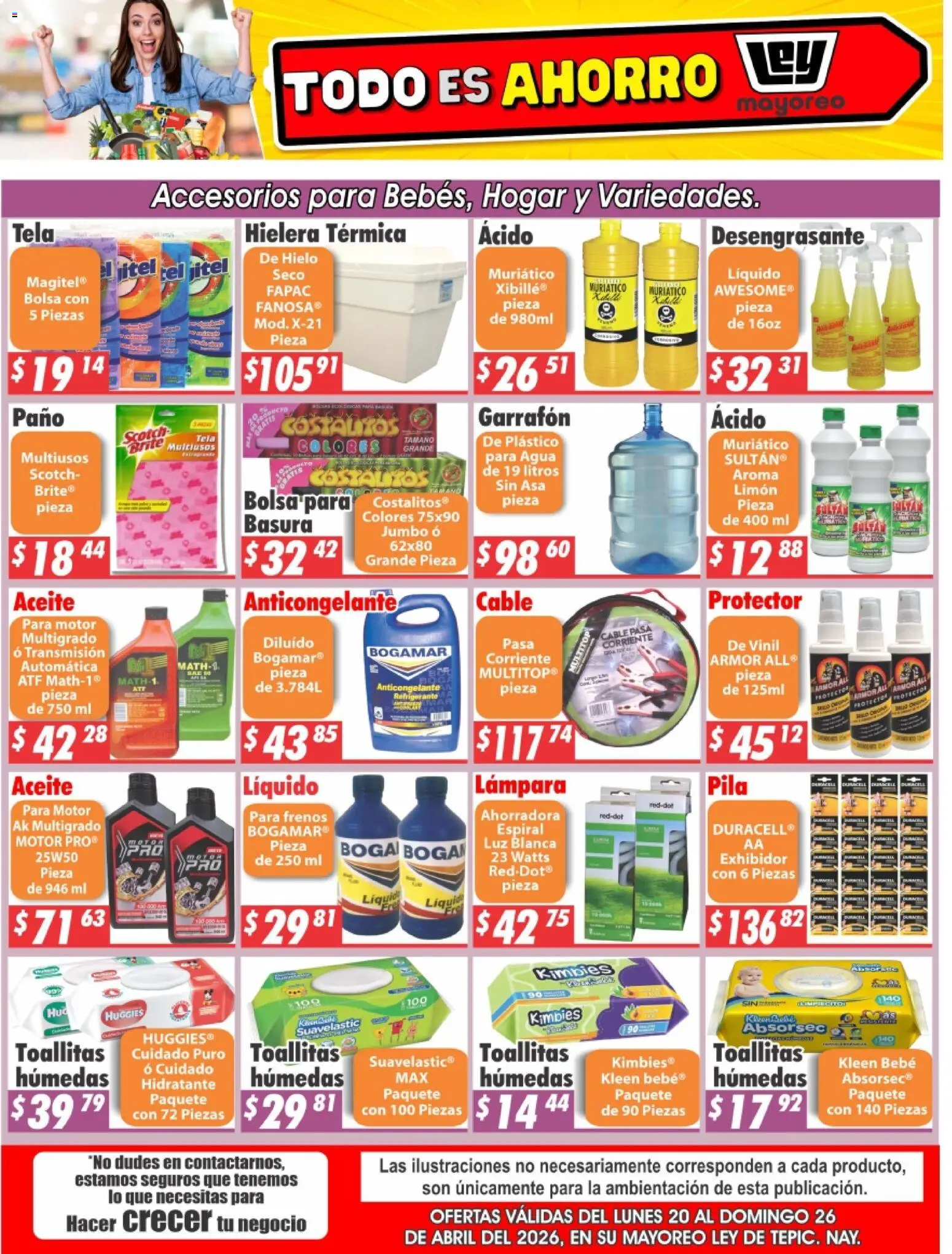 Nuevas ofertas de Casa Ley válidas en toda la República Mexicana desde el 20.04.2026. ¡Encuentra las mejores ofertas en Casa Ley folleto Tepic! | Página: 1 | Productos: Limón, Hielera, Desengrasante, Lámpara