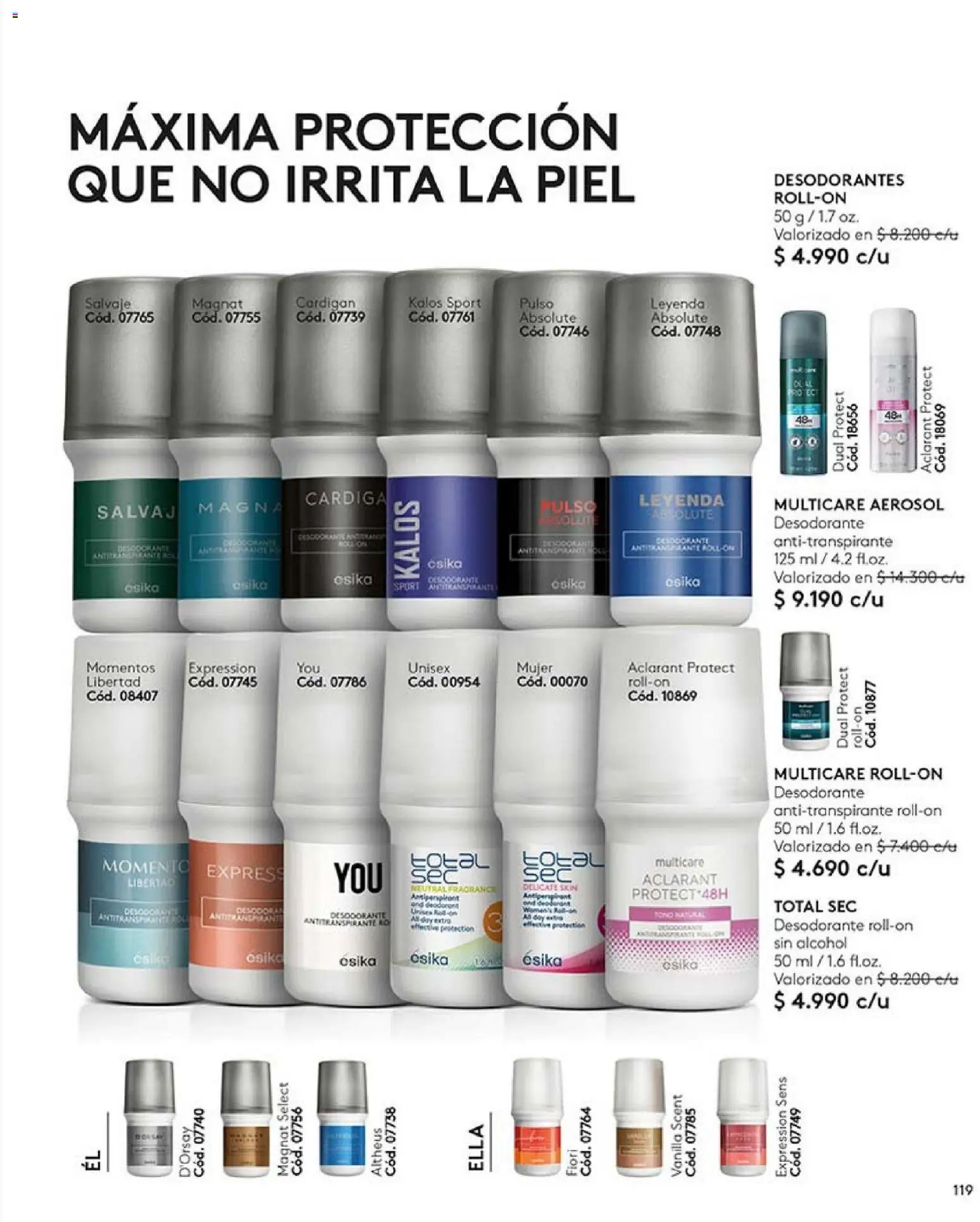 Catálogo Ésika Campaña 1 │ válido desde el 01.01.2026 | Página: 119 | Productos: Cardigan, Desodorante, Antitranspirante