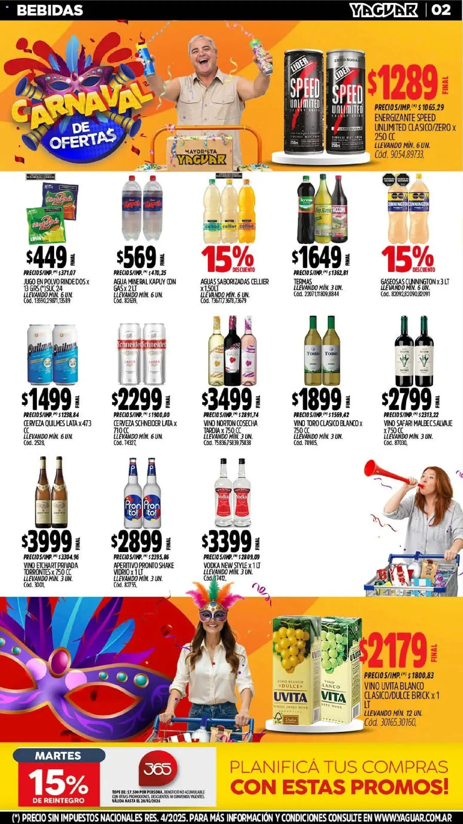 Yaguar - Oferta Semanal Chaco │ válido desde el 09.02.2026 | Página: 2 | Productos: Vodka, Jugo, Vino, Cerveza