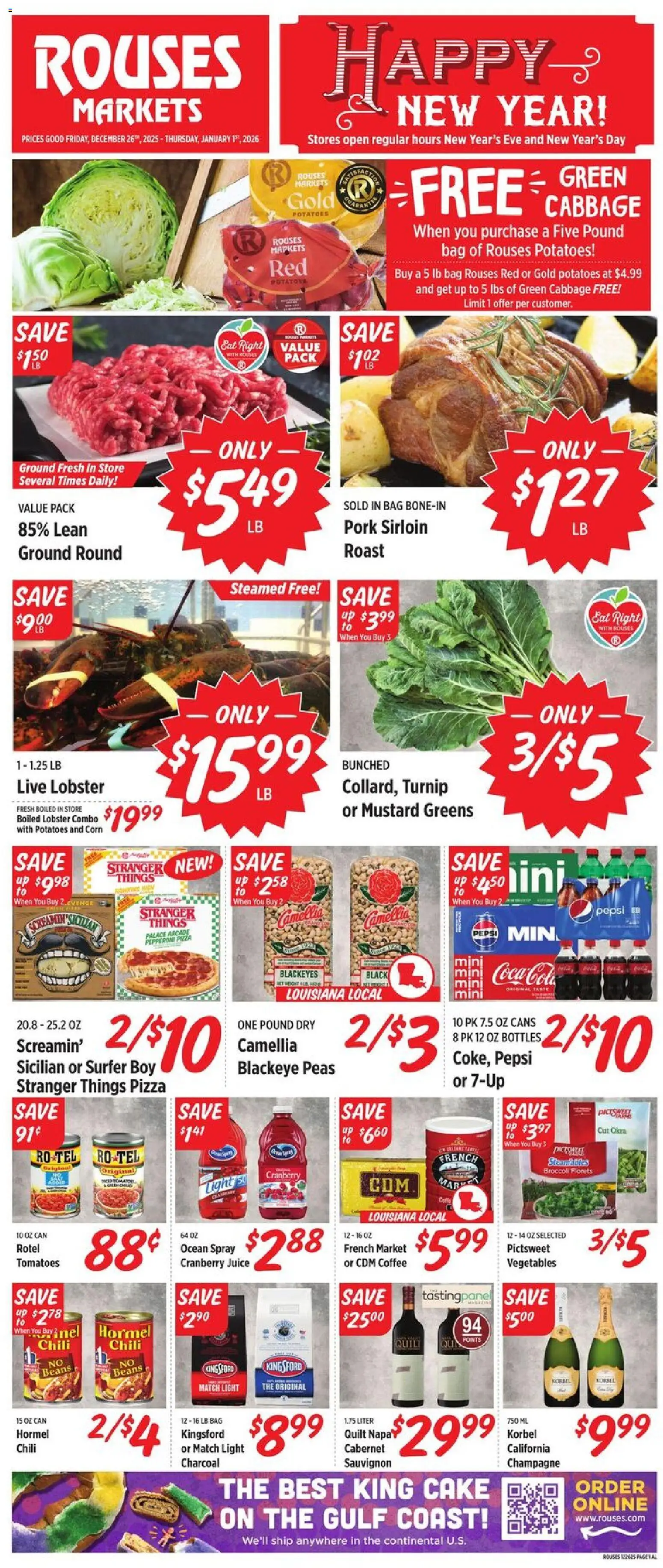 Rouses Weekly Ad - AL - valid from 26.12.2025 | Page: 2 | Products: Coffee, Juice, Vegetables, Bag