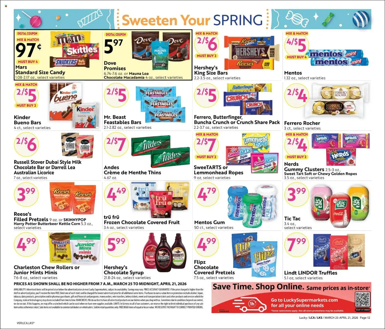Lucky Supermarkets Big Book of Savings - valid from 25.03.2026 | Page: 12 | Products: Corn, Wire, Milk, Chocolate