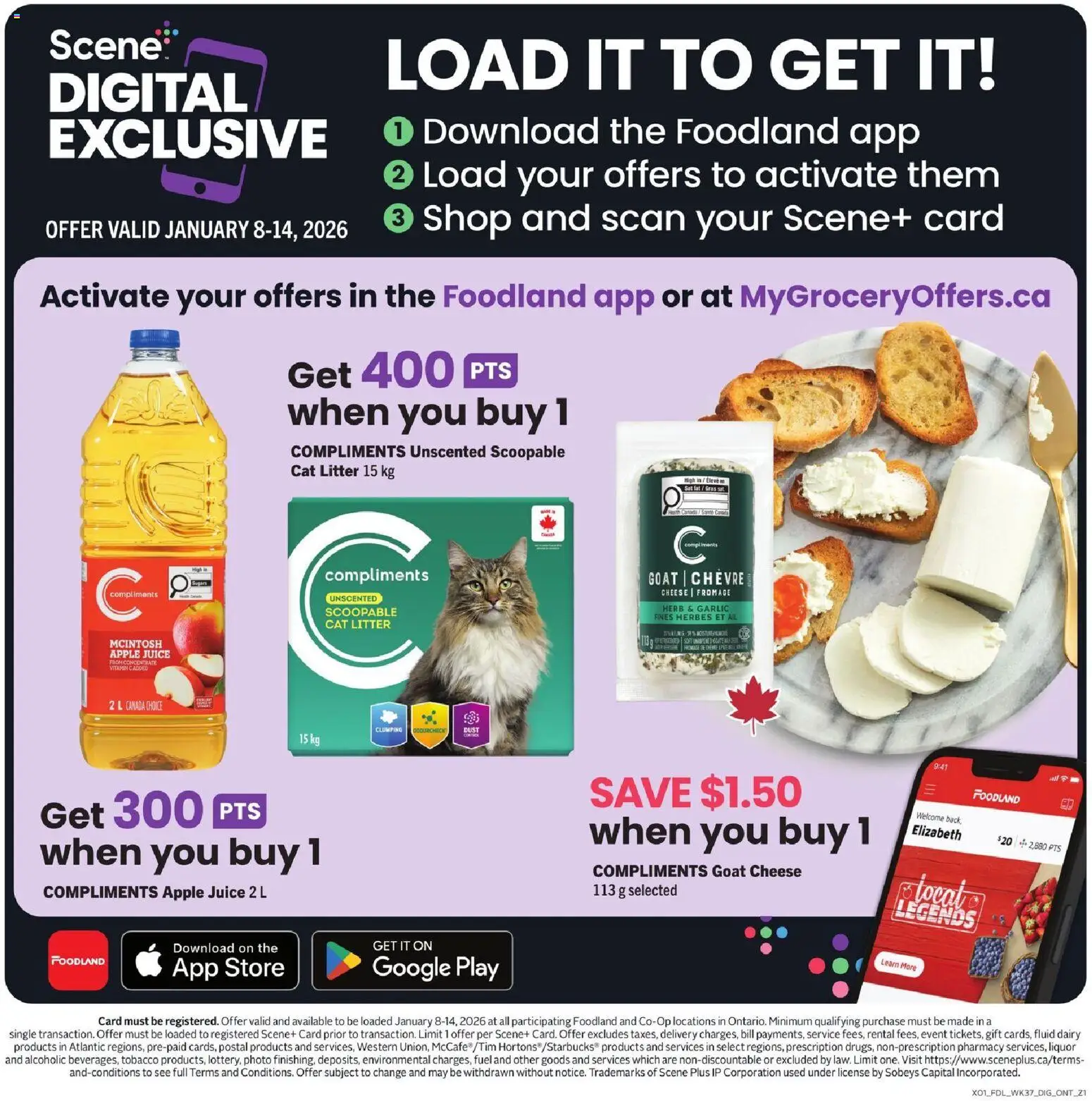 Foodland flyer valid from 08.01.2026 | Page: 8 | Products: Cheese, Juice