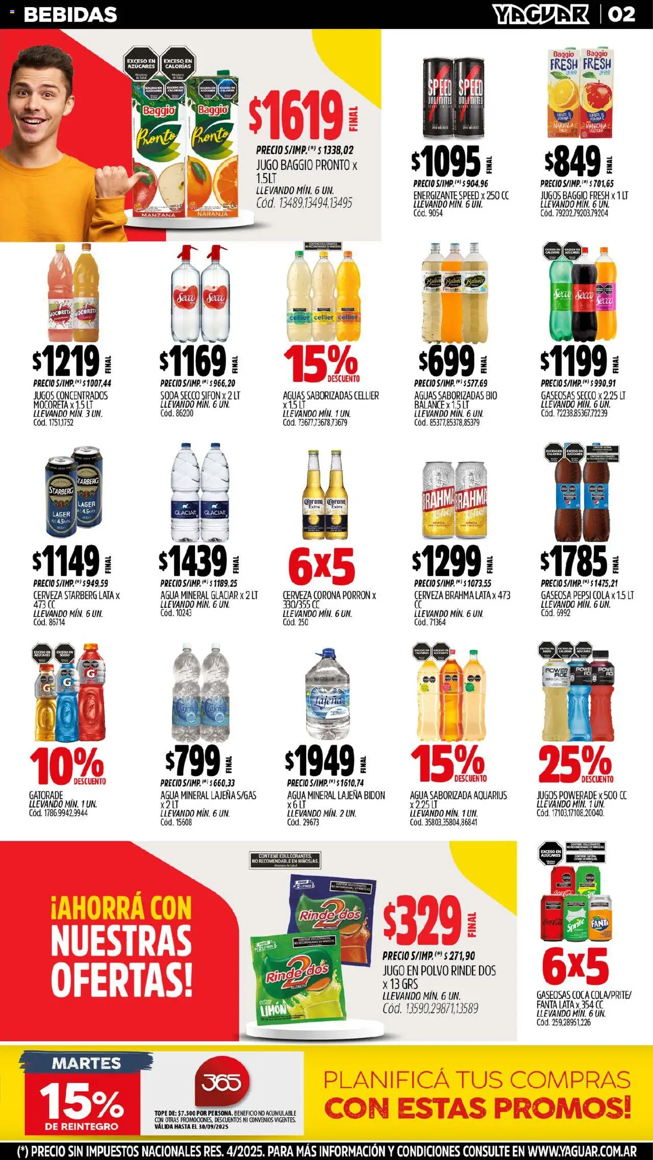 Yaguar - Neuquén │ válido desde el 15.09.2025 | Página: 3 | Productos: Bidón, Gaseosa, Limón, Cerveza