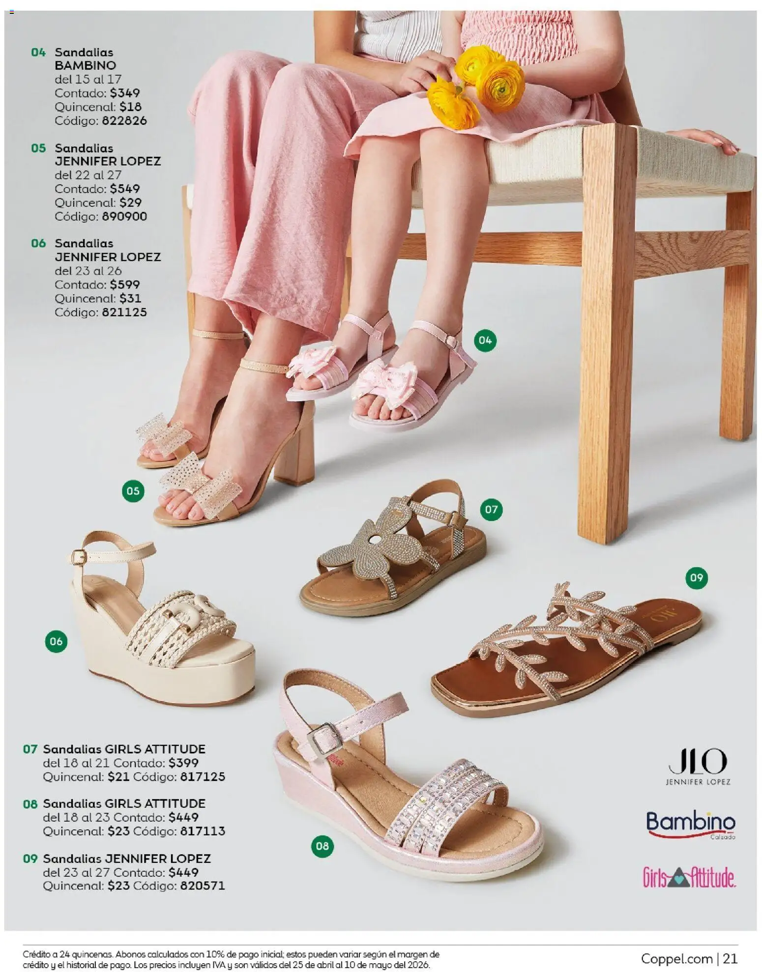 Nuevas ofertas de Coppel válidas en toda la República Mexicana desde el 25.04.2026. ¡Encuentra las mejores ofertas en Coppel catálogo Los regalos que mamá siempre quiere! | Página: 21 | Productos: Sandalias