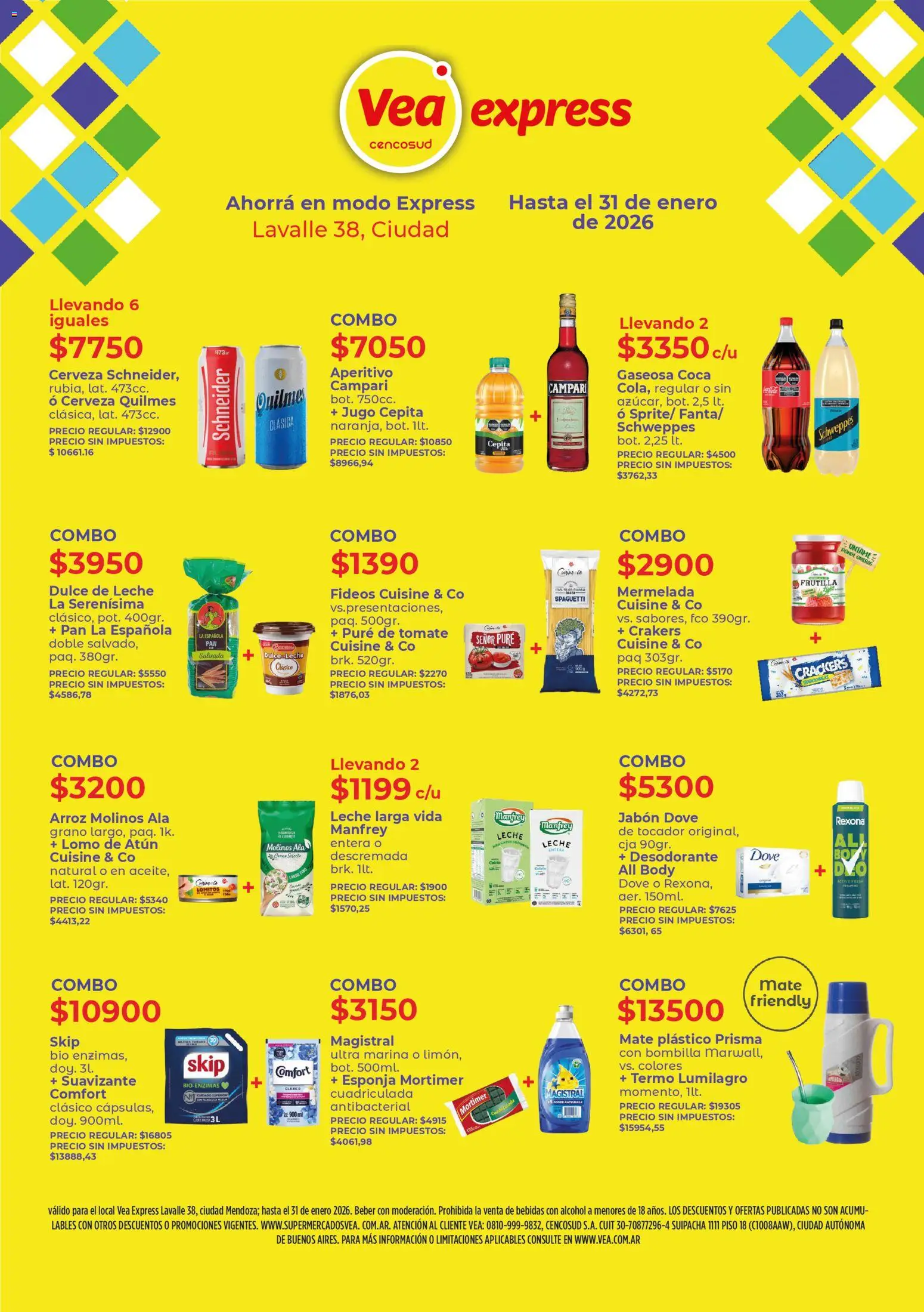 Vea - Ofertas Vea Express Lavalle │ válido desde el 05.01.2026 | Página: 1 | Productos: Mate, Dulce de leche, Atún, Fideos