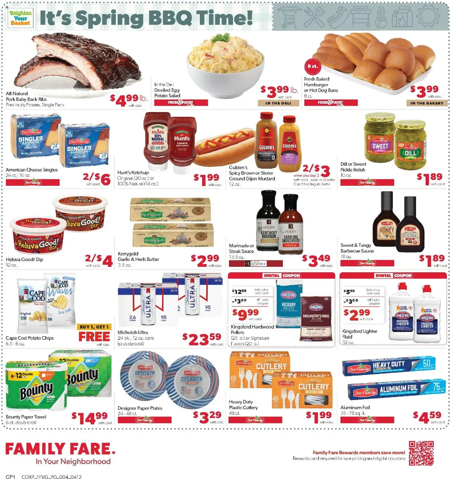Family Fare Weekly Ad - valid from 12.04.2026 | Page: 4 | Products: Basket, Pork, Bourbon, Onion