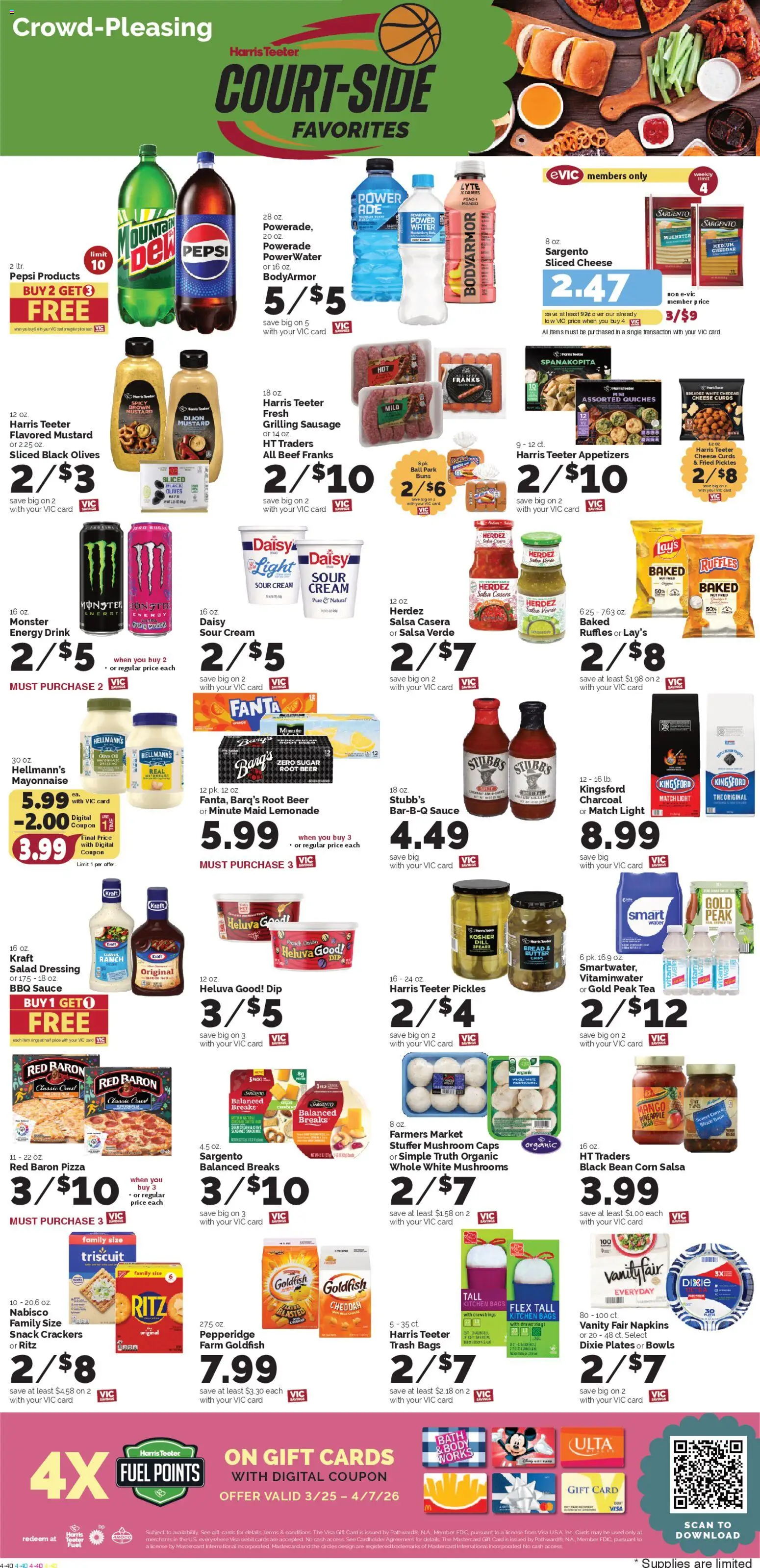 Harris Teeter Weekly Ad - valid from 25.03.2026 | Page: 8 | Products: Mushrooms, Tea, Cream, Mango