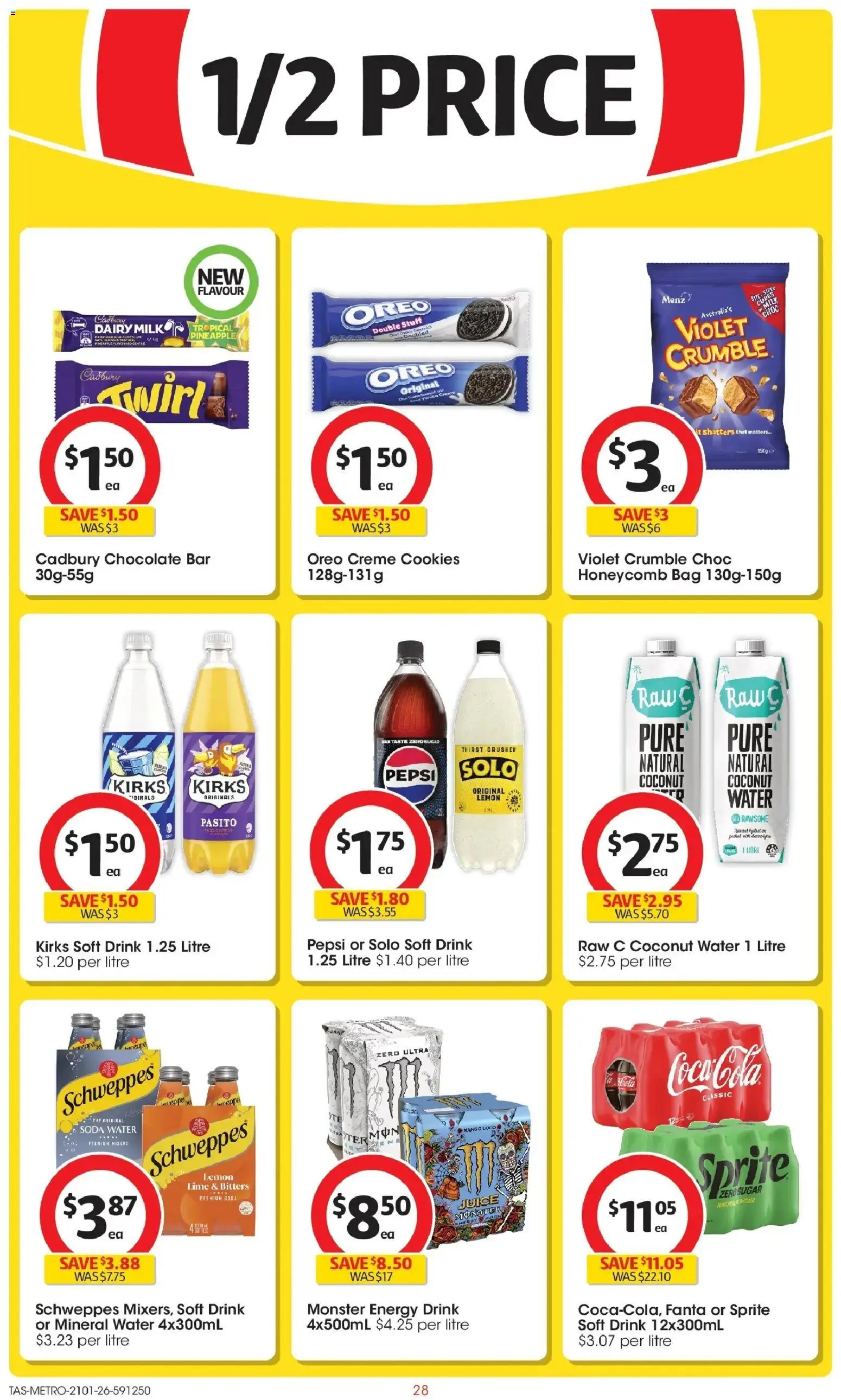 Coles catalogue - valid from 21.01.2026 | Page: 28 | Products: Chocolate, Coca Cola, Water, Sugar