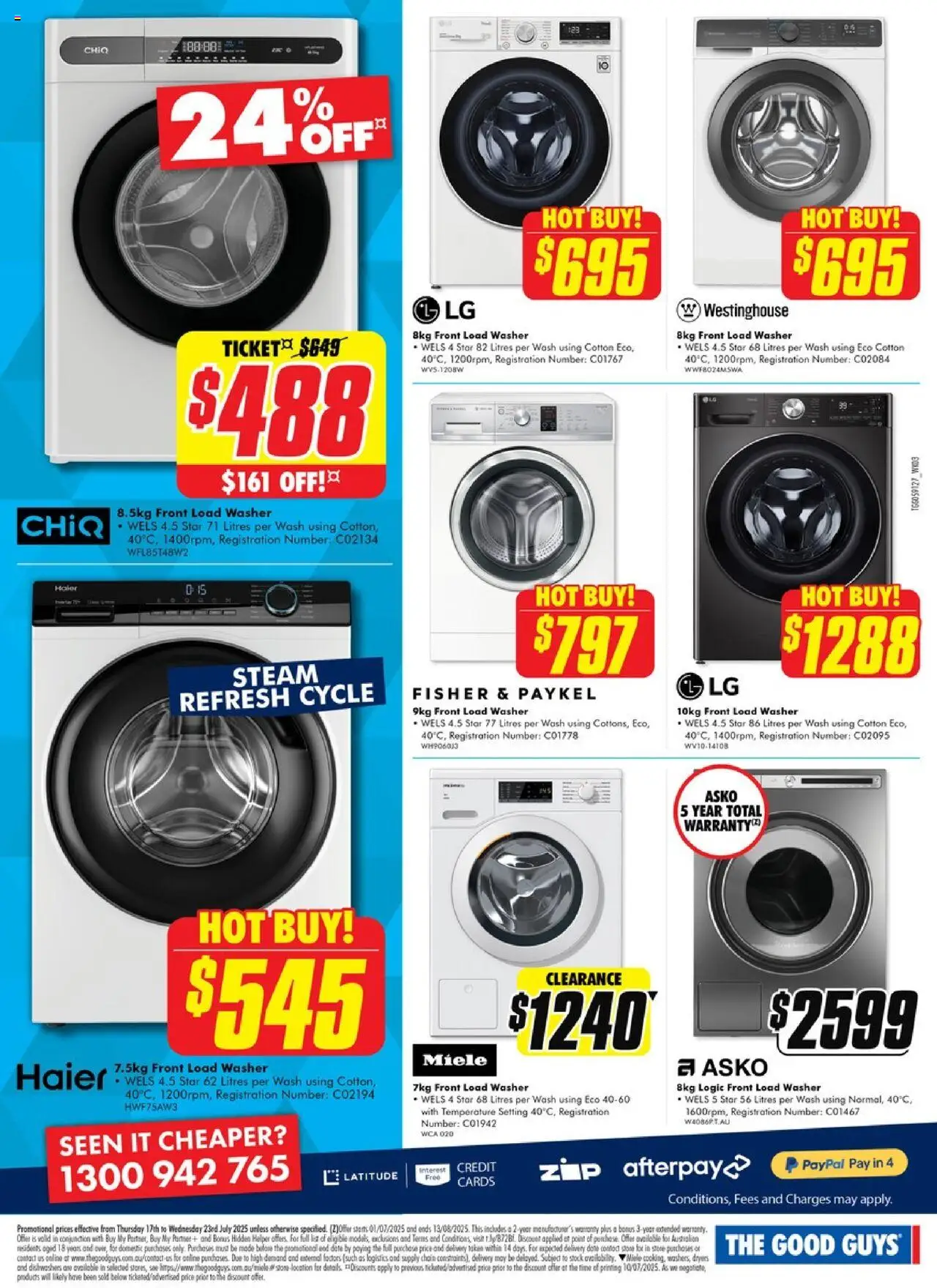 The Good Guys catalogue - valid from 16.07.2025 | Page: 4 | Products: Chain, Date, Domestic, Washer