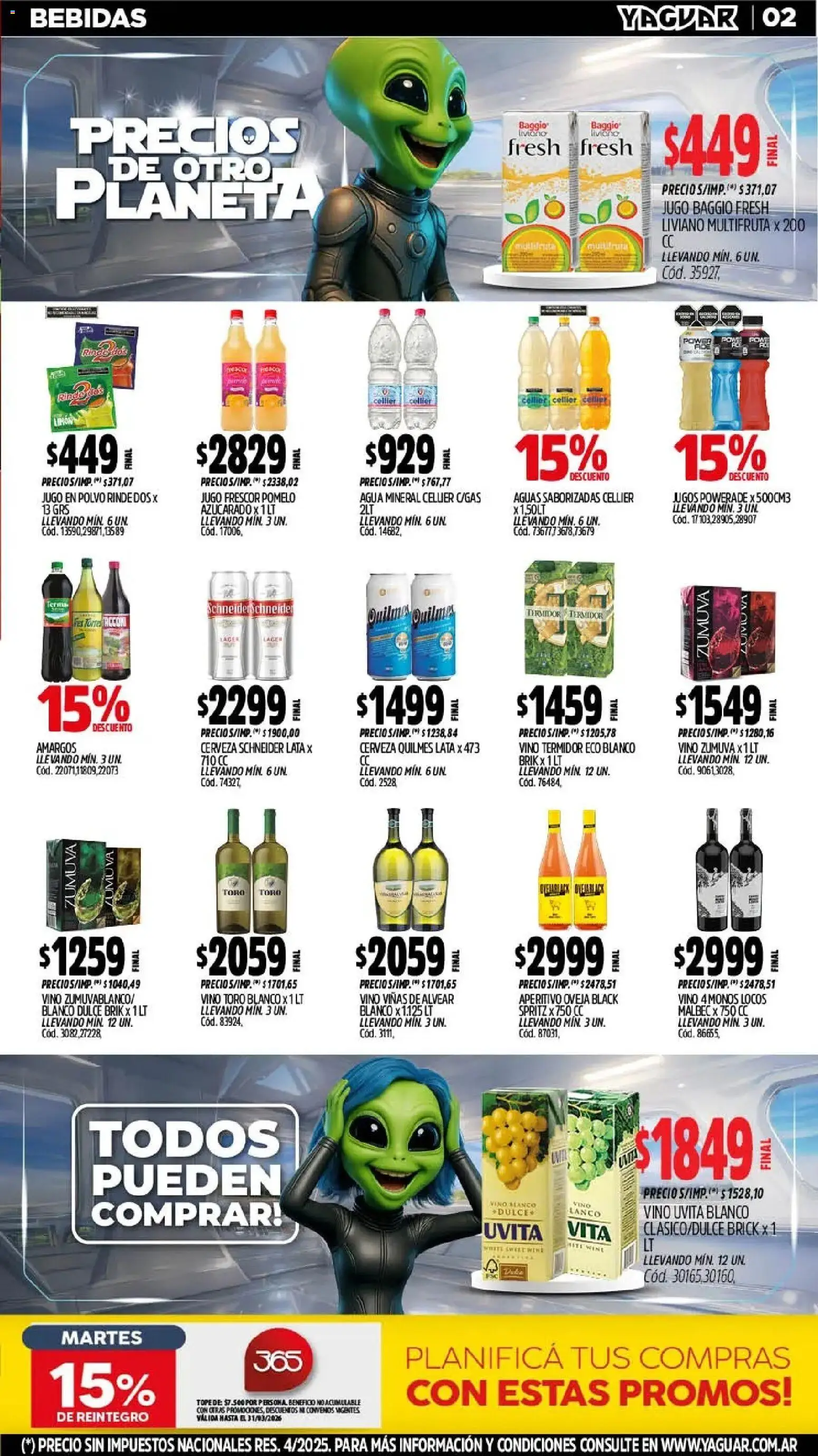Yaguar - Oferta Semanal Santa Fé │ válido desde el 02.03.2026 | Página: 2 | Productos: Polvo, Agua, Pomelo, Vino