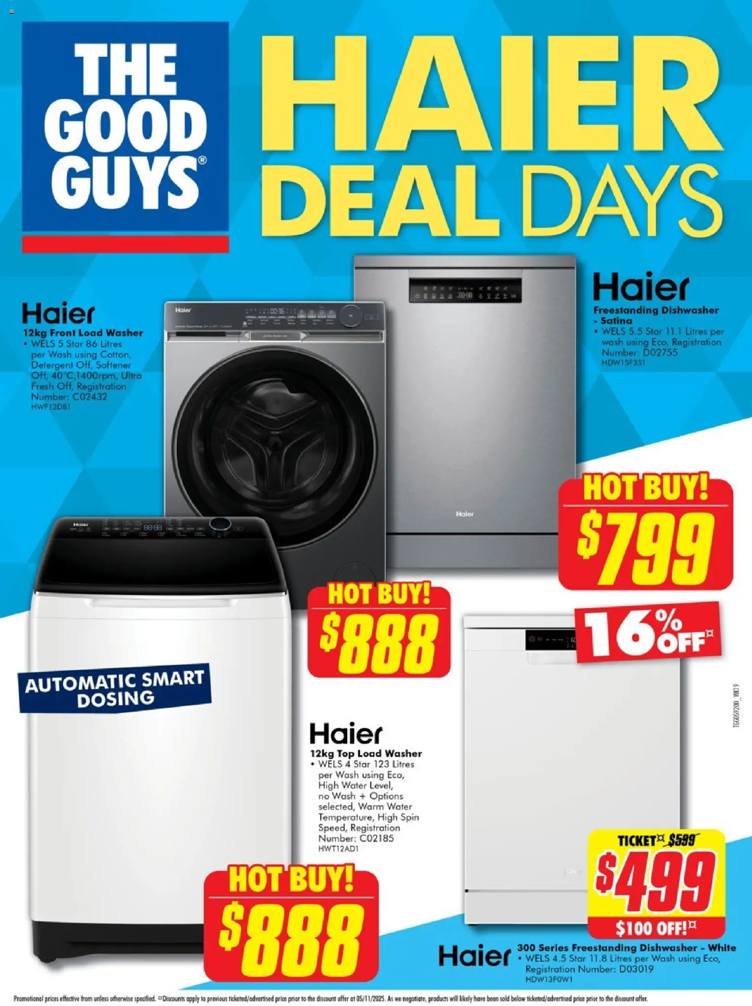 The Good Guys catalogue - valid from 05.11.2025 | Page: 4 | Products: Detergent, Water, Dishwasher, Washer