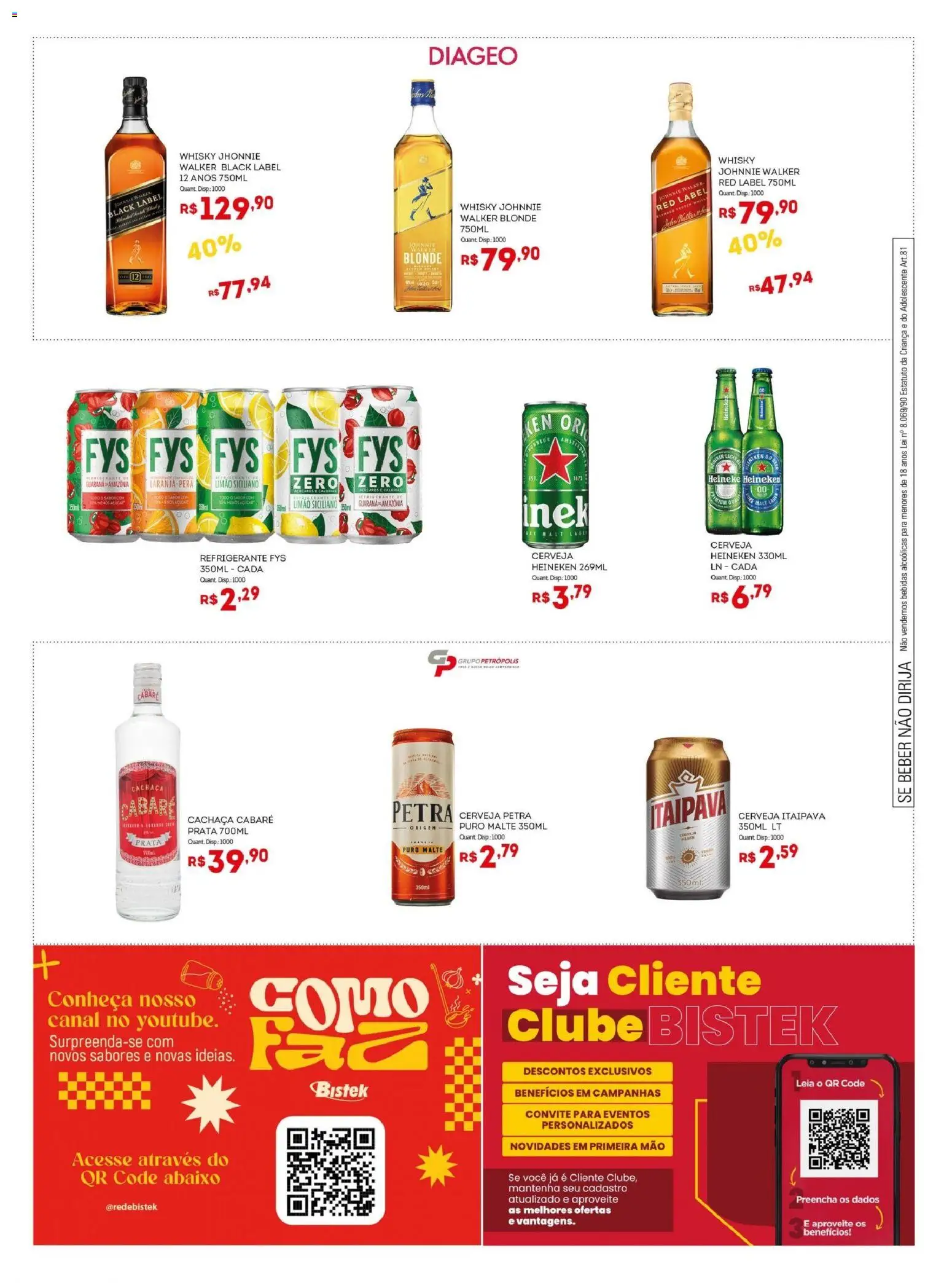 Bistek Supermercados Folheto - válido de 19.11.2025 | Página: 11 | Produtos: Guaraná, Whisky, Cerveja, Heineken