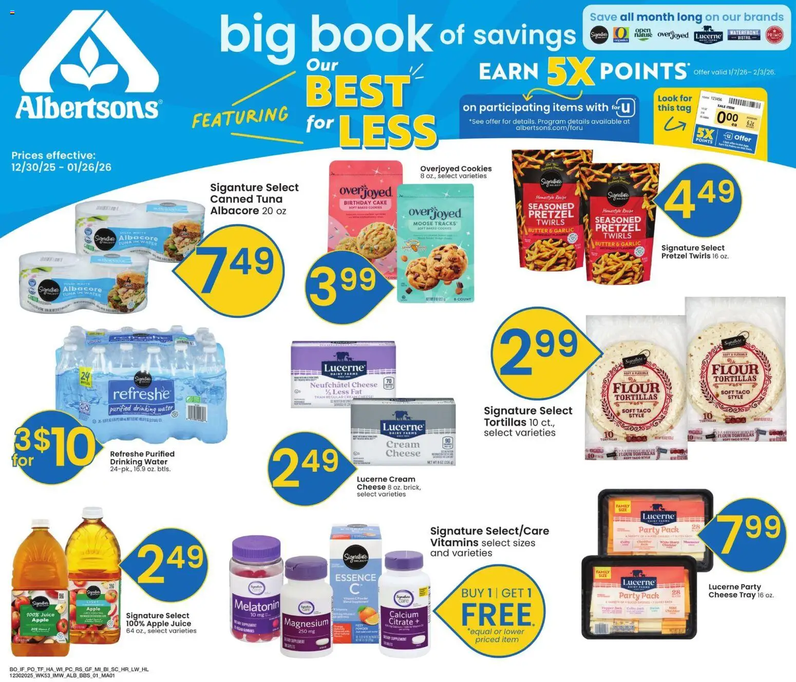 Albertsons Big Book of Savings - valid from 30.12.2025 | Page: 1 | Products: Butter, Cheese, Juice, Cookies